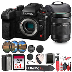 Panasonic Lumix GH7 Mirrorless Camera + Olympus 40-150mm f/4-5.6 R Lens Bundle