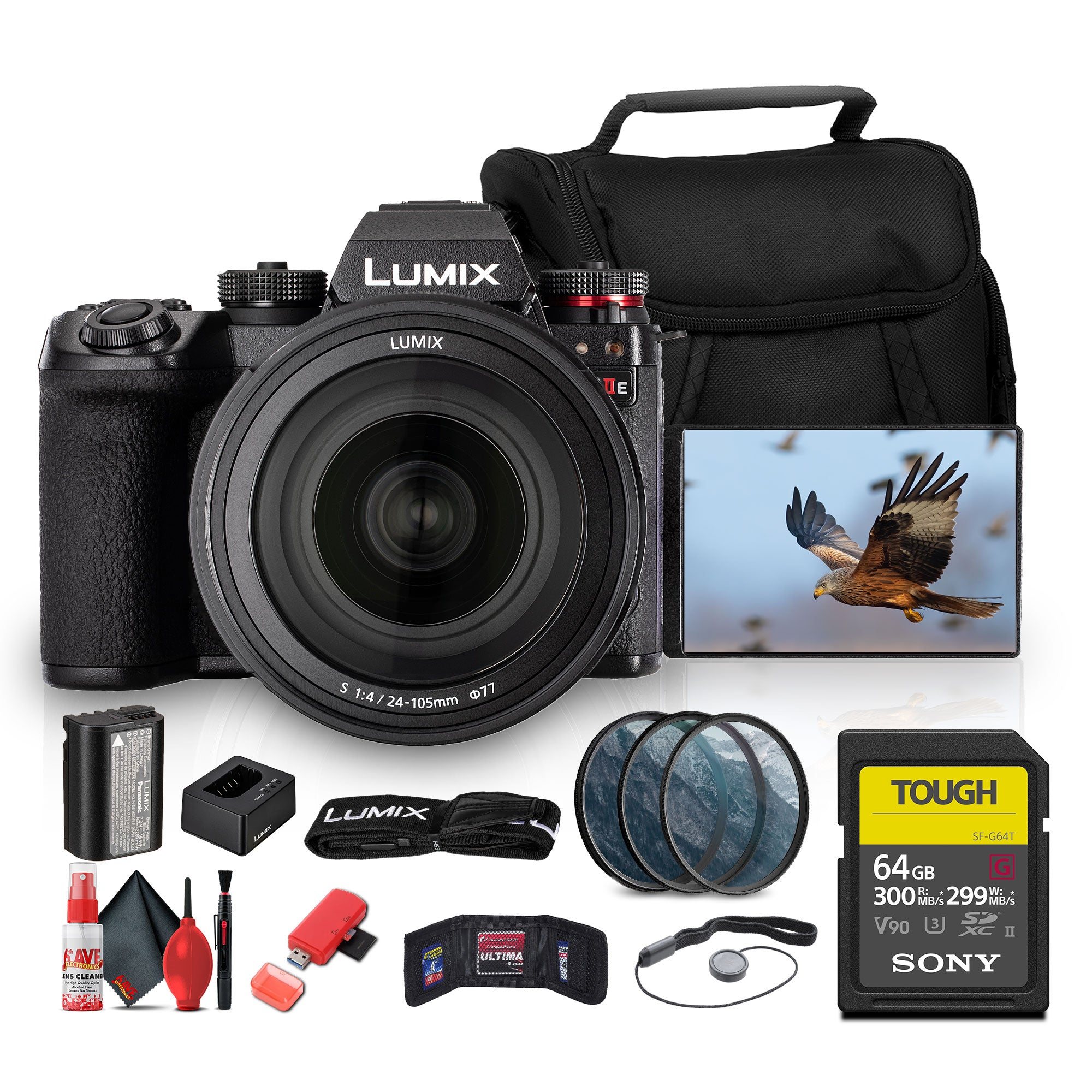 Panasonic LUMIX S1 IIE Mirrorless Camera With 24-105mm f/4 Lens Bundle