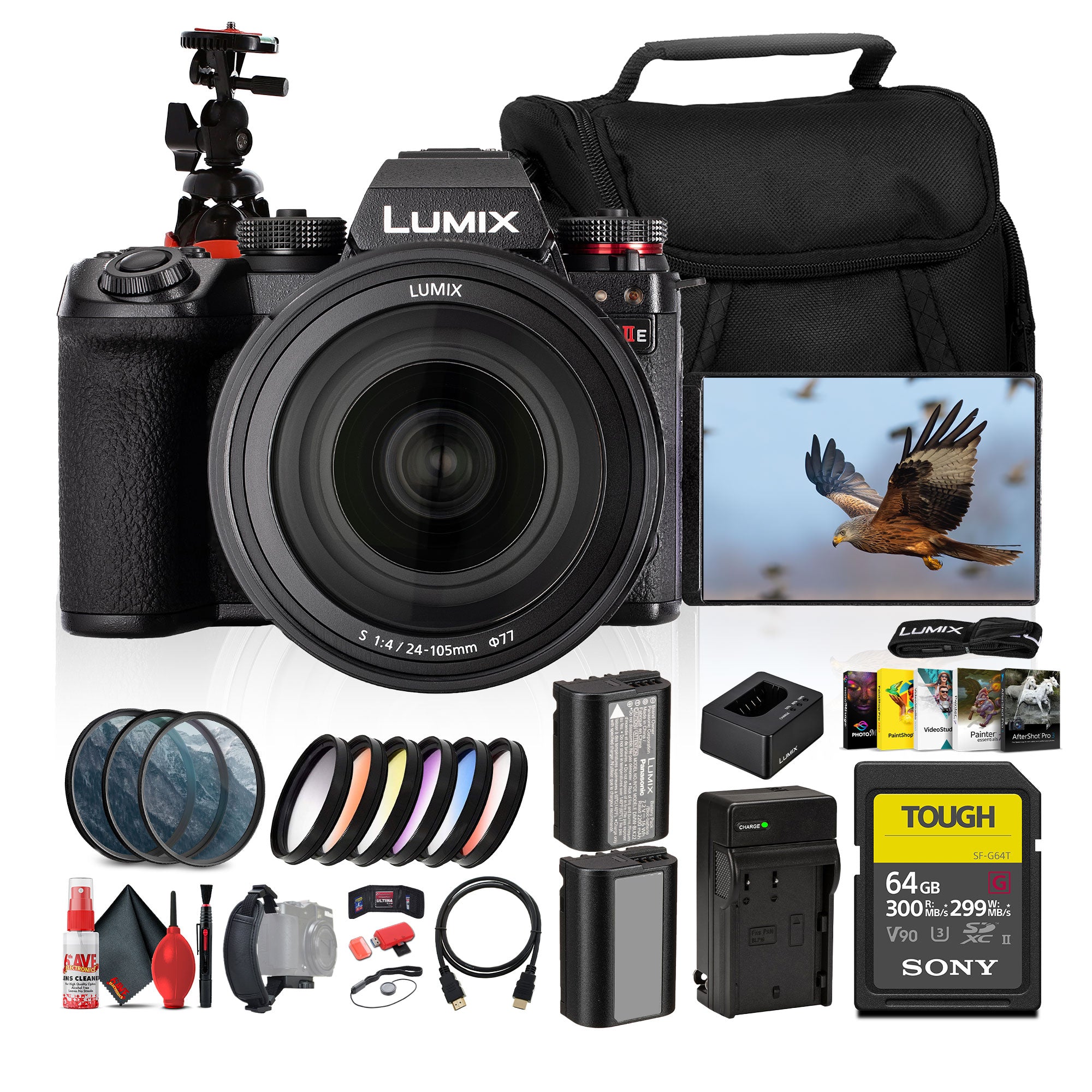 Panasonic LUMIX S1 IIE Mirrorless Camera With 24-105mm f/4 Lens Bundle