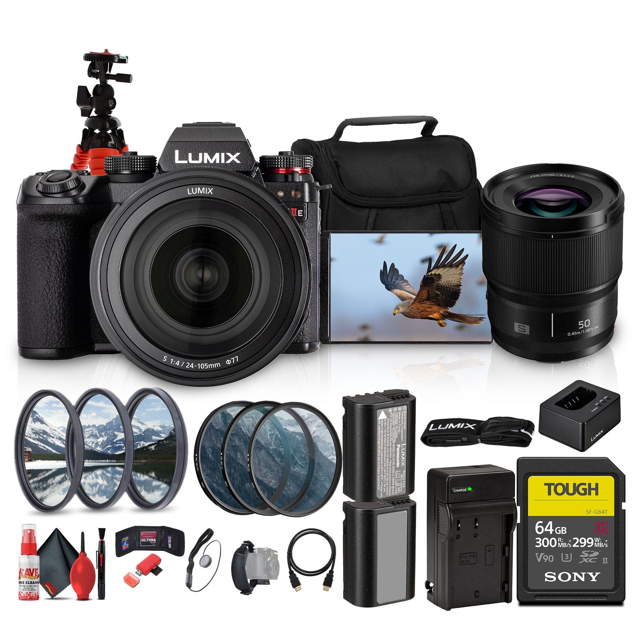 Panasonic LUMIX S1 IIE Mirrorless Camera With 24-105mm f/4 Lens Bundle