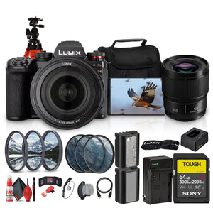 Panasonic LUMIX S1 IIE Mirrorless Camera With 24-105mm f/4 Lens Bundle