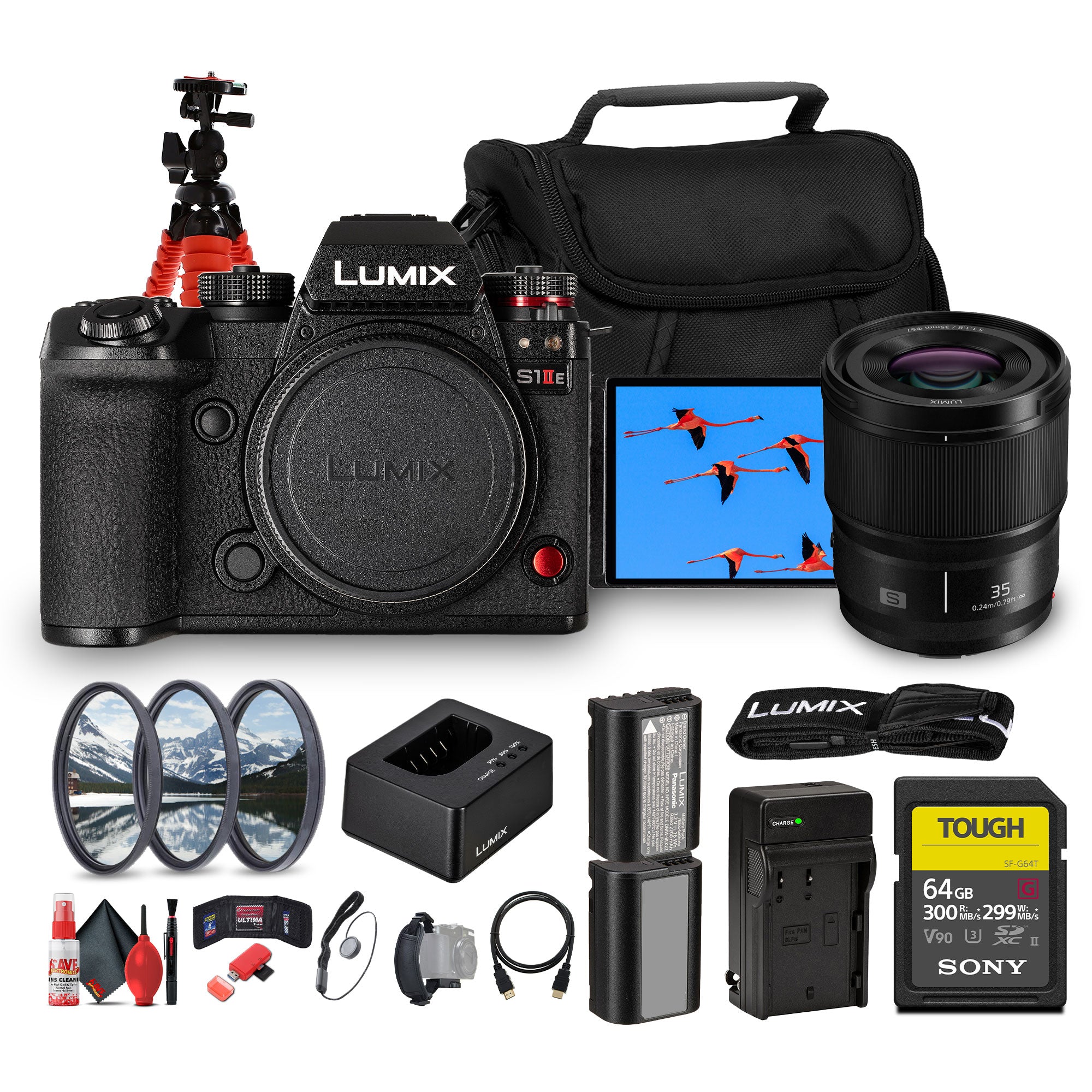 Panasonic LUMIX S1 IIE Mirrorless Camera | 24.2MP Full-Frame BSI Sensor Bundle