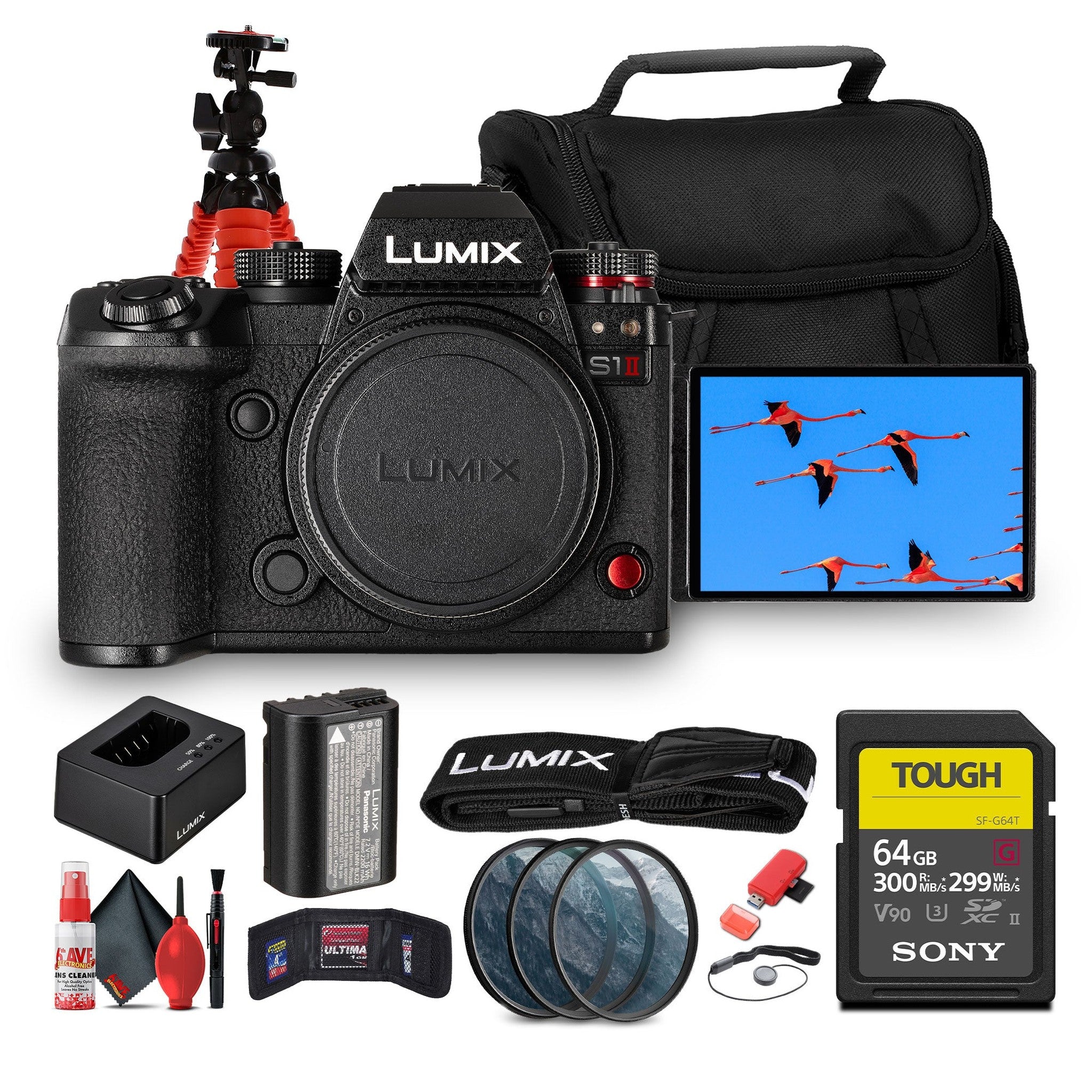 Panasonic LUMIX S1 II Mirrorless Camera | 24.2MP Full-Frame BSI Sensor Bundle