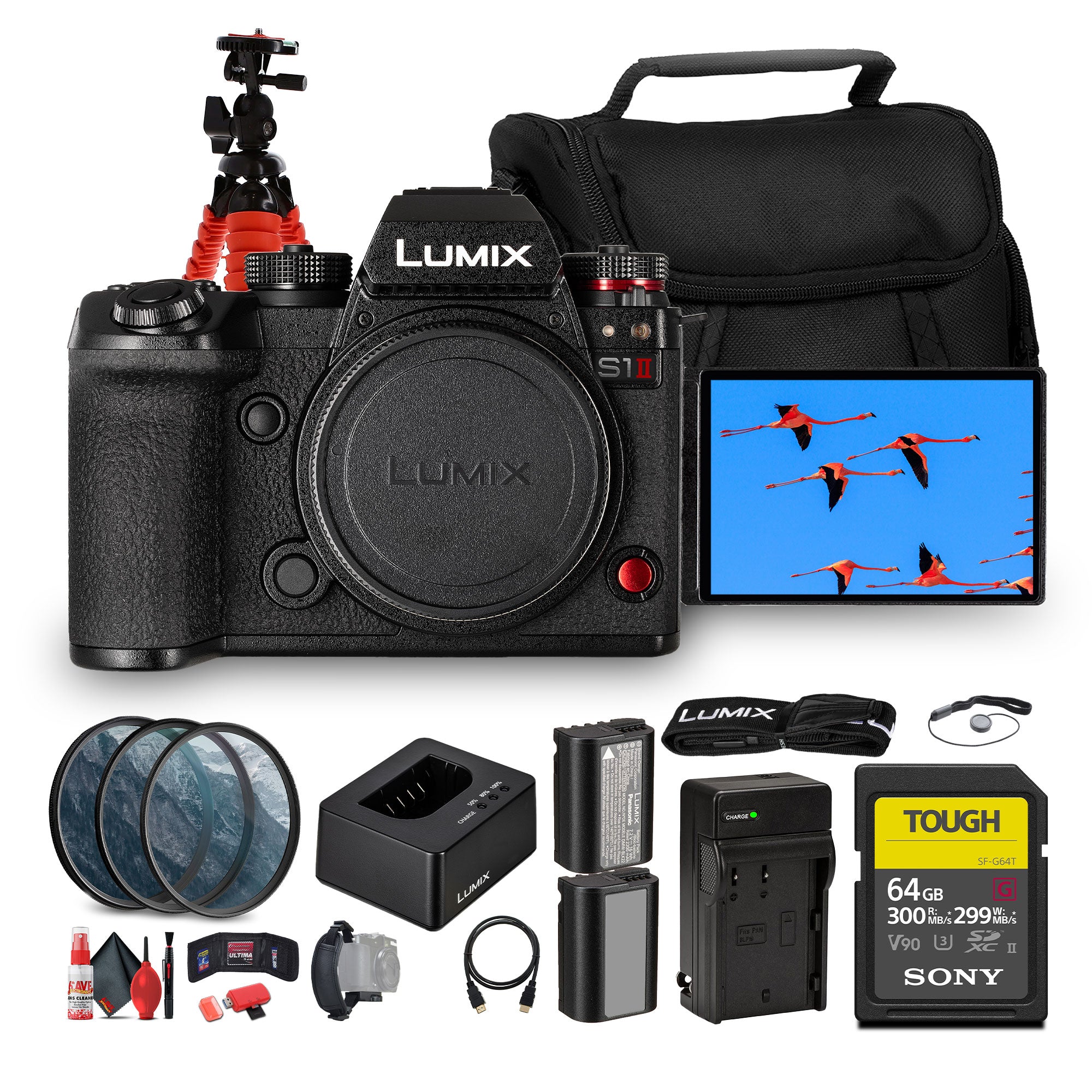 Panasonic LUMIX S1 II Mirrorless Camera | 24.2MP Full-Frame BSI Sensor Bundle