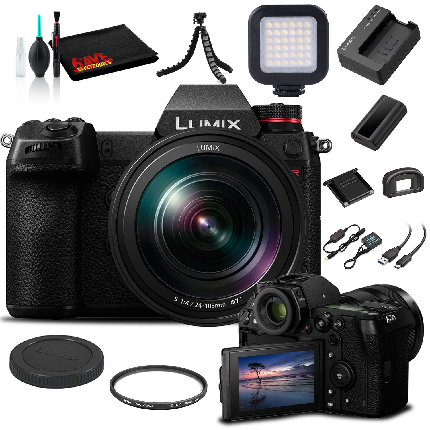 Panasonic Lumix DC-S1R Mirrorless Digital Camera with 24-105mm Lens (DC-S1RMK) - Bundle -