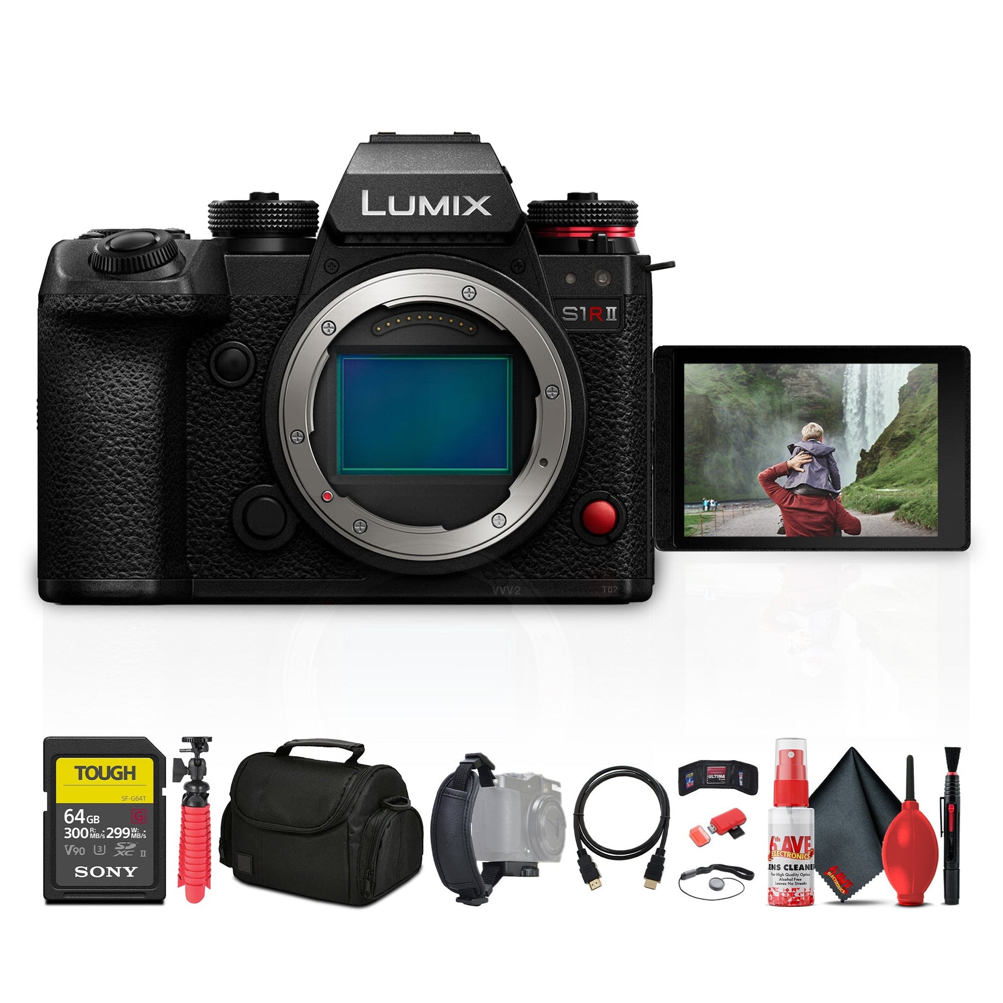 Panasonic Lumix S1R II Mirrorless Camera + More Accessory Bundle Panasonic