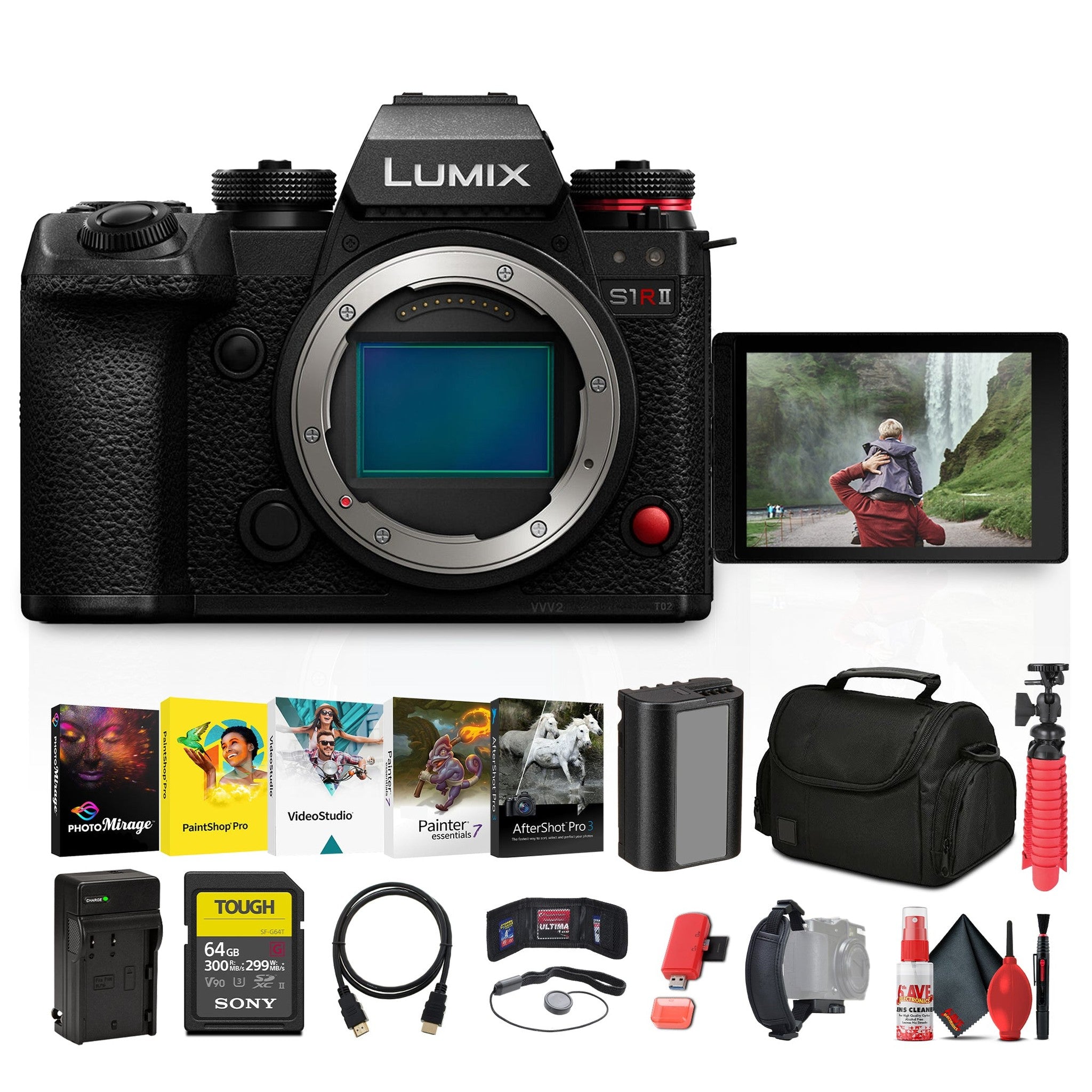 Panasonic Lumix S1R II Mirrorless Camera + More Accessory Bundle Panasonic