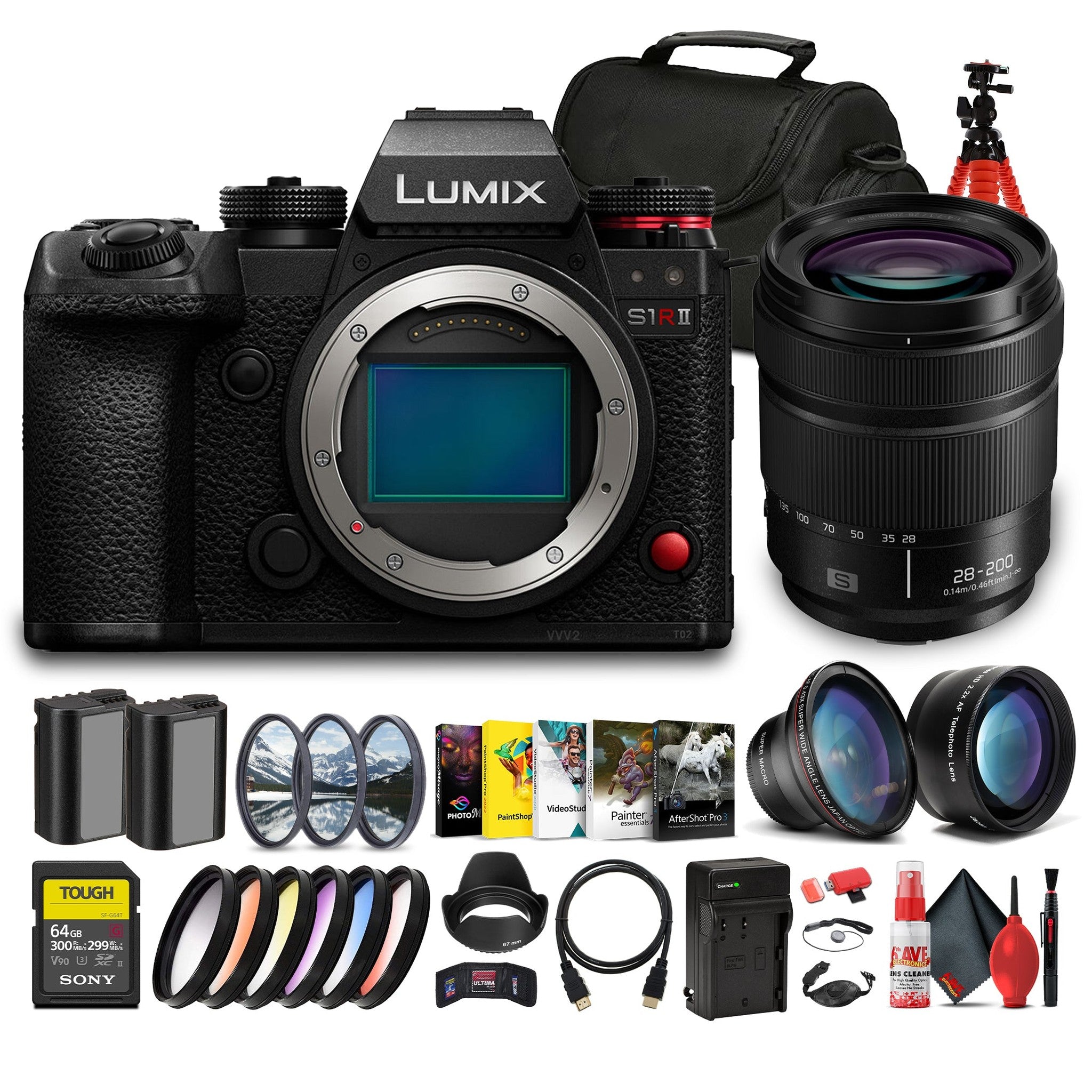 Panasonic Lumix S1R II Mirrorless Camera + More Accessory Bundle