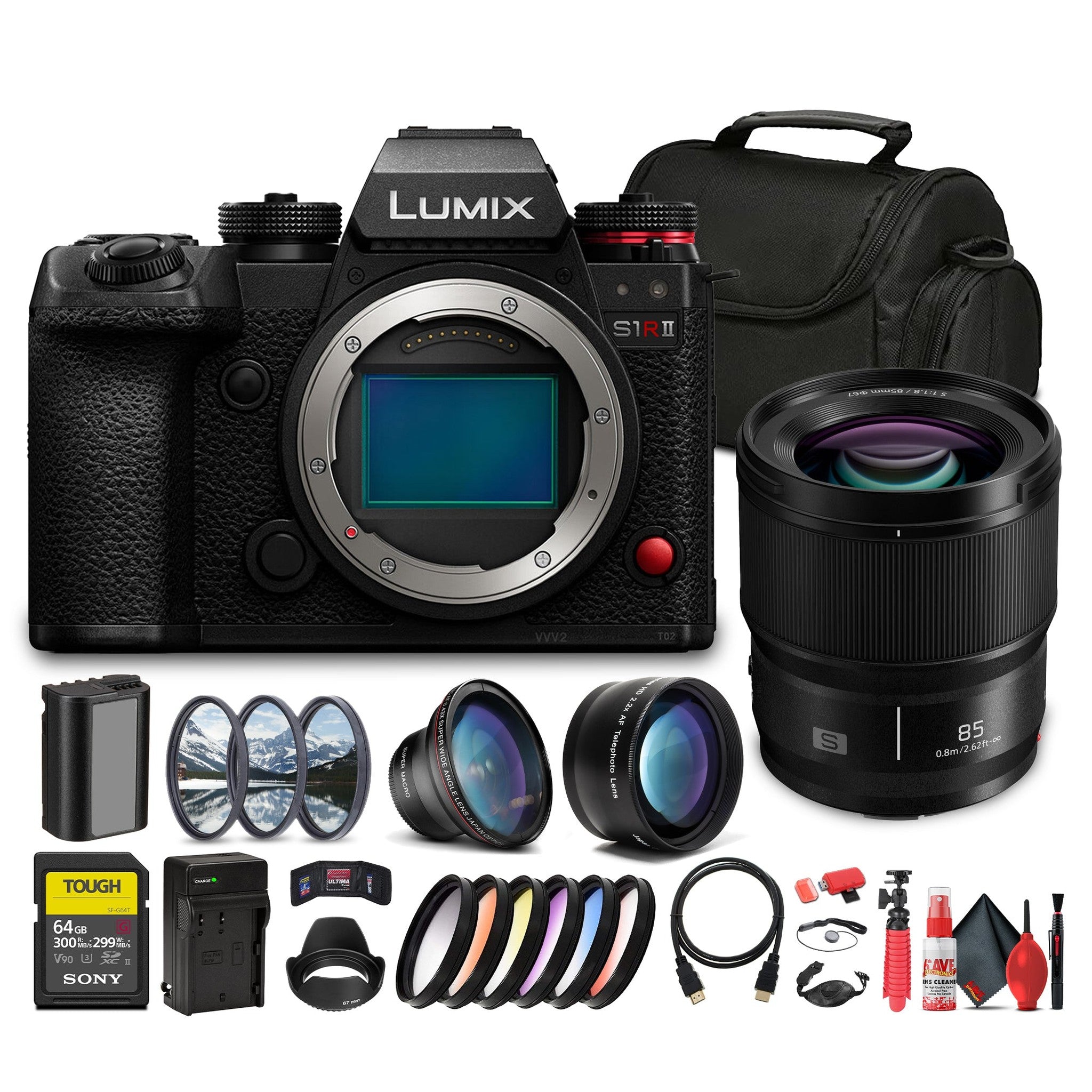 Panasonic Lumix S1R II Mirrorless Camera + More Accessory Bundle Panasonic