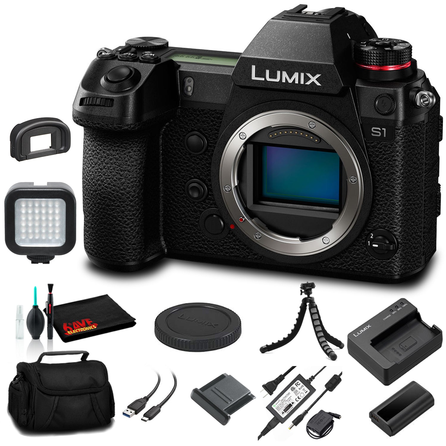 Panasonic Lumix DC-S1 Mirrorless Digital Camera (Body Only) (DC-S1BODY) - Bundle -