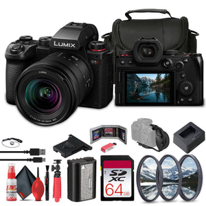Panasonic Lumix S5 II Mirrorless Camera with 20-60mm Lens + 64GB Memory Card + More