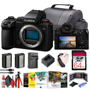 Panasonic Lumix S5 II Mirrorless Camera DC-S5M2BODY + 64GB Memory Card + More
