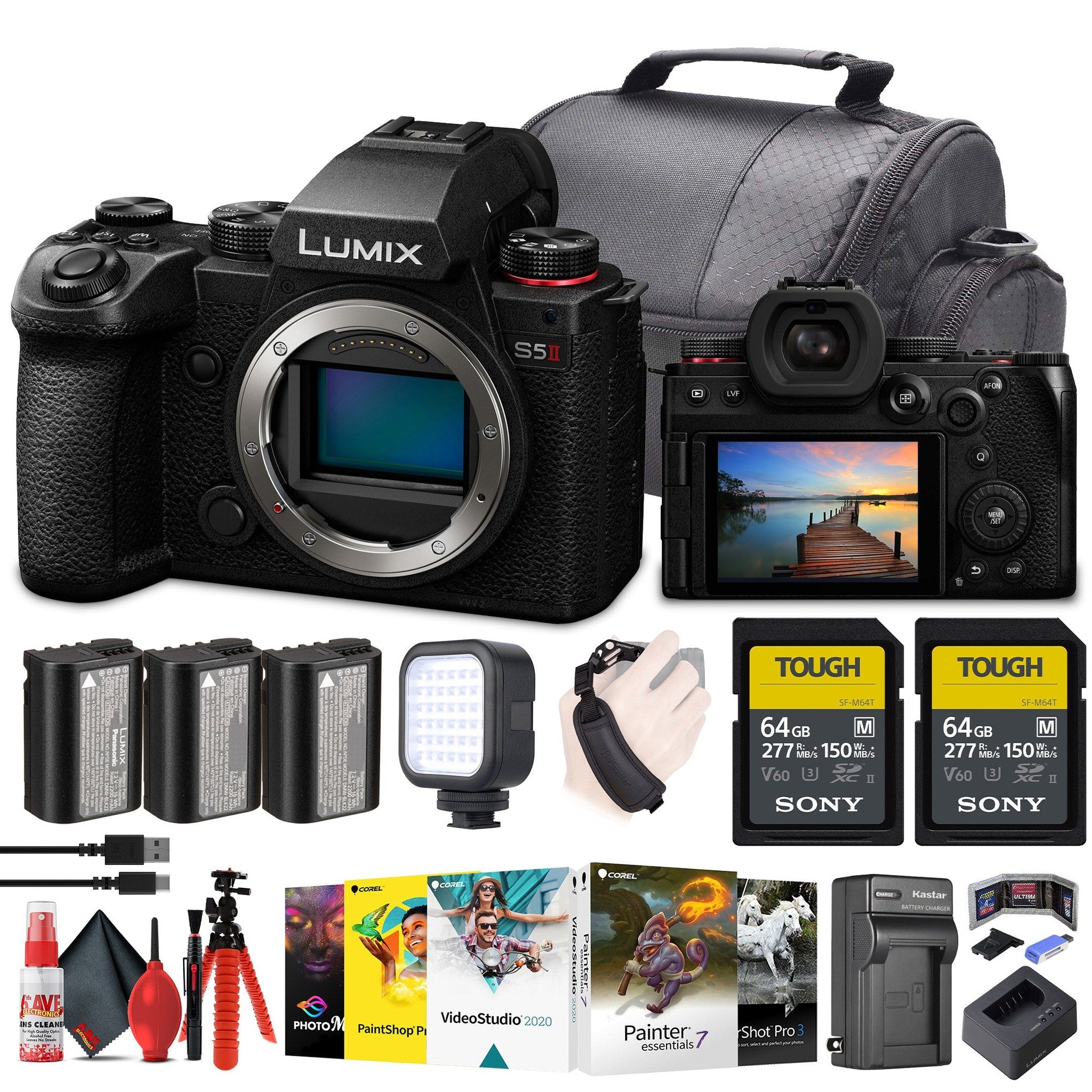 Panasonic Lumix S5 II Mirrorless Camera + 2 x 64GB Memory Card + Corel Photo Software + More Panasonic
