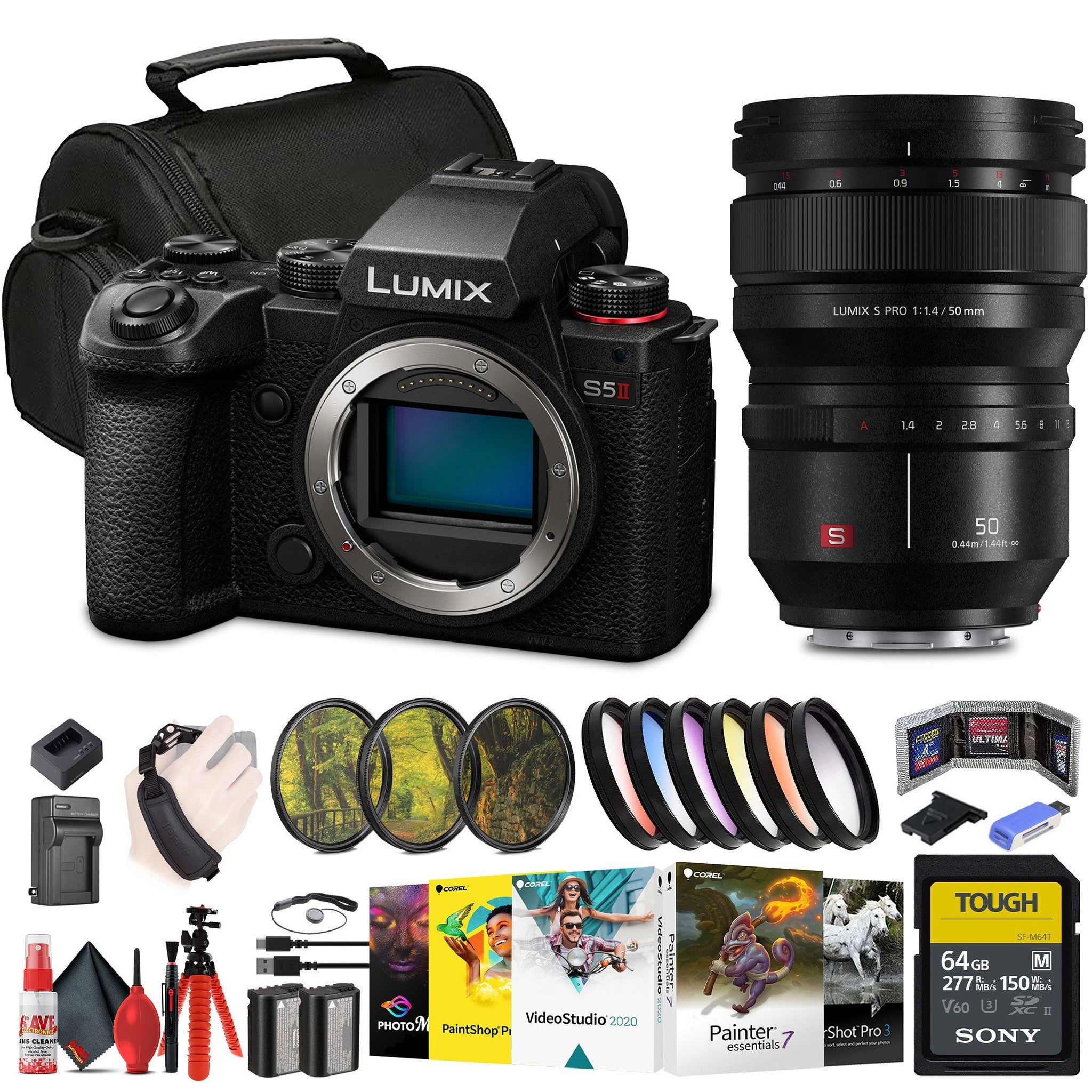 Panasonic Lumix S5 II Mirrorless Camera + Panasonic Lumix S 24-105mm Lens + More Panasonic