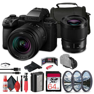 Panasonic Lumix S5 IIX Mirrorless Camera w 20-60mm and 50mm Lenses Kit International Version