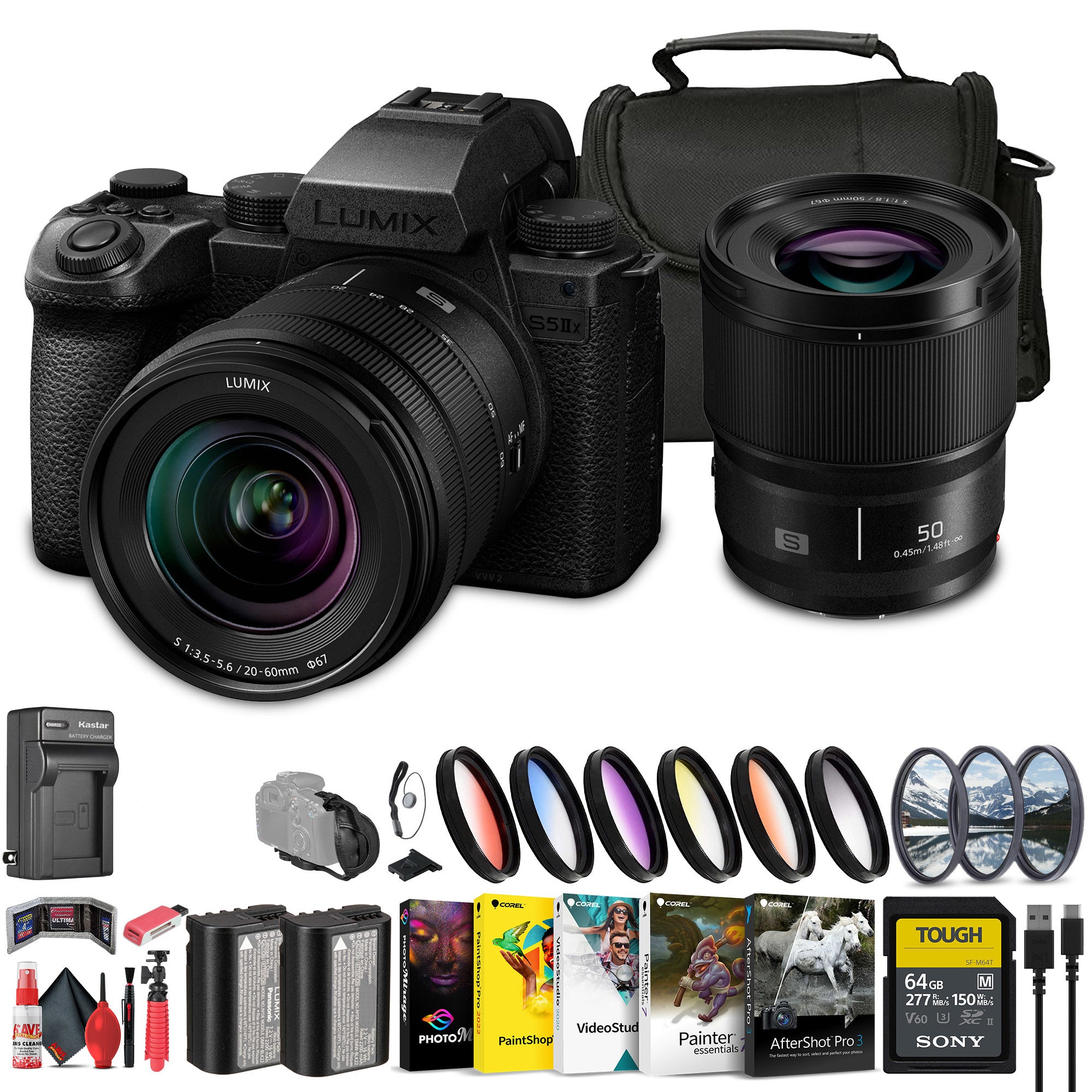 Panasonic Lumix S5 IIX Mirrorless Camera with 20-60mm and 50mm Lenses Kit