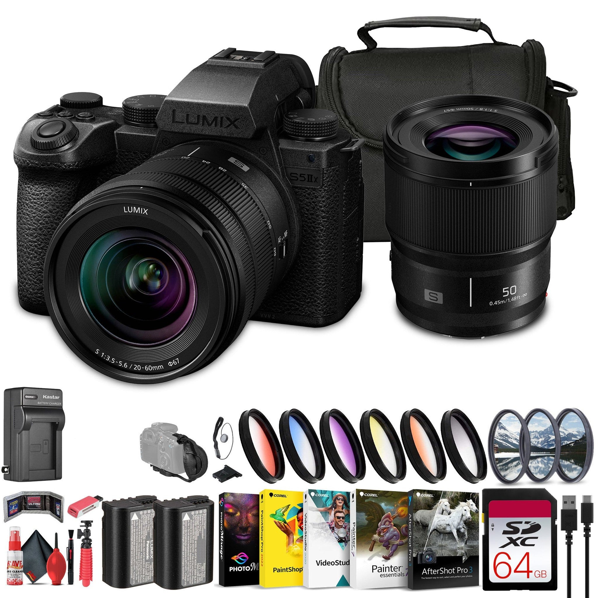 Panasonic Lumix S5 IIX Mirrorless Camera with 20-60mm and 50mm Lenses Kit