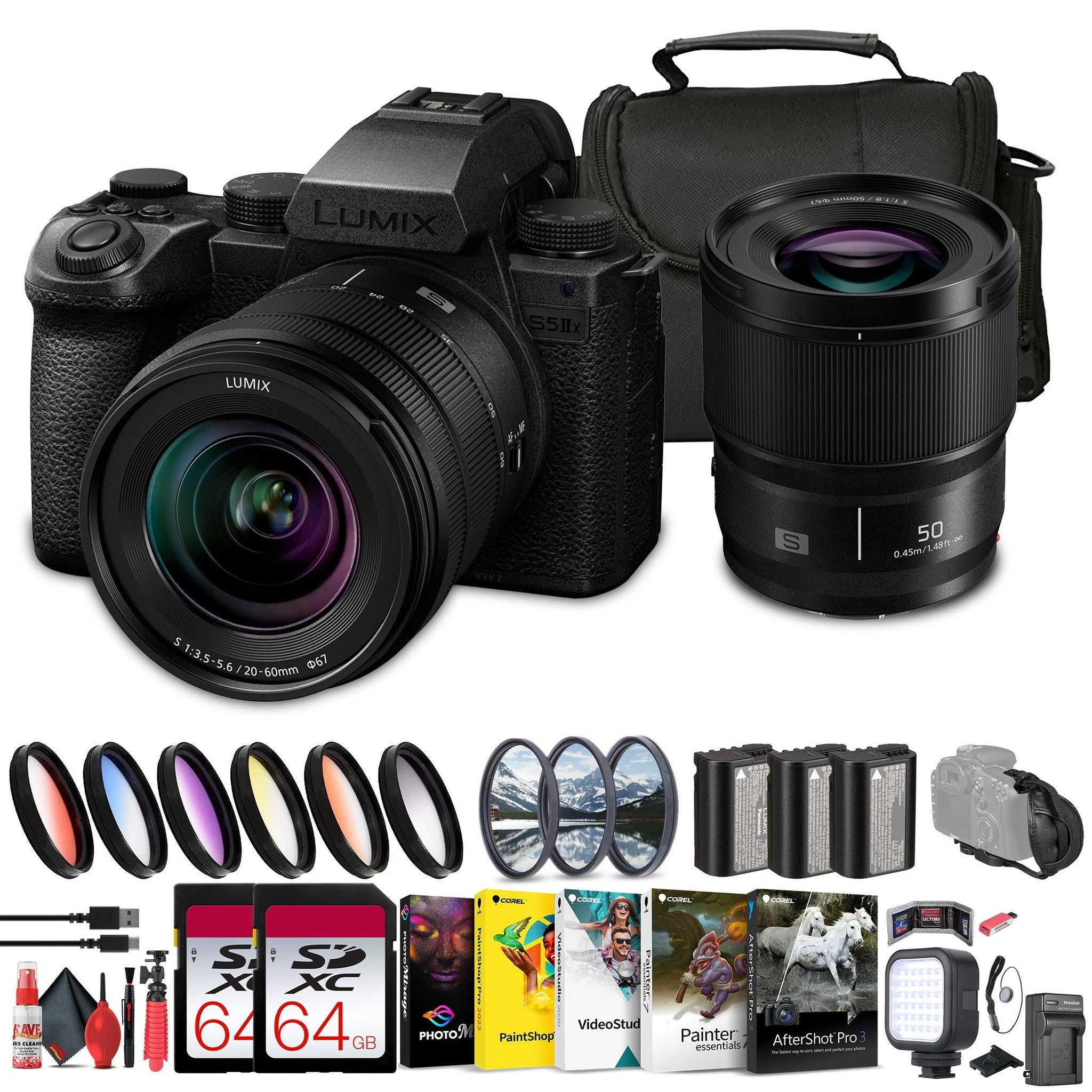 Panasonic Lumix S5 IIX Mirrorless Camera with 20-60mm and 50mm Lenses Kit
