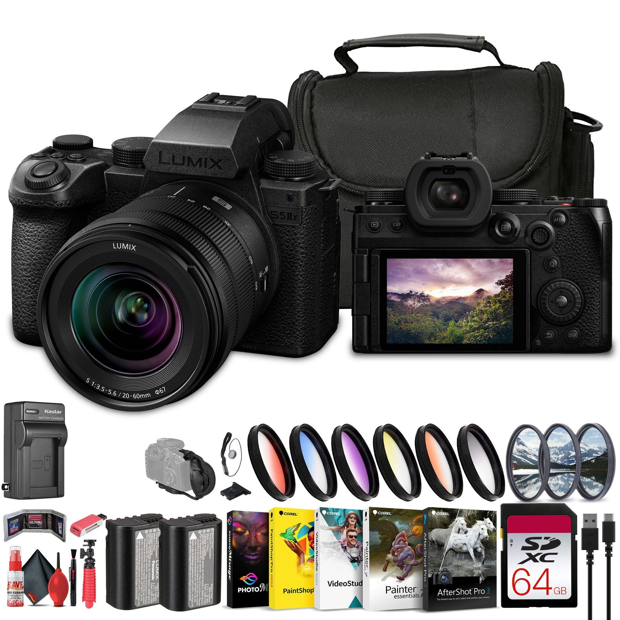 Panasonic Lumix S5 IIX Mirrorless Camera w 20-60mm Lens + 64GB Memory Card + More International Version