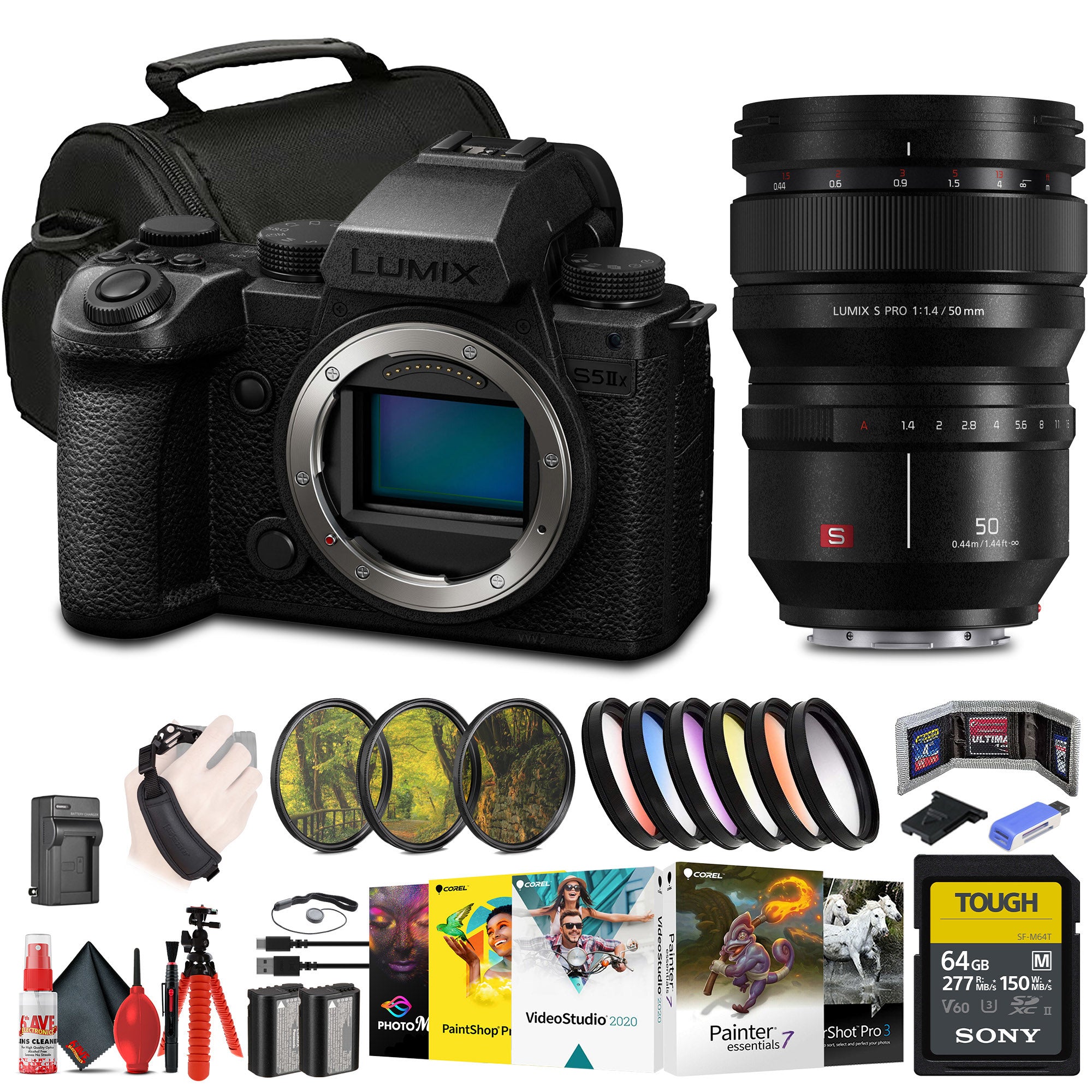 Panasonic Lumix S5 IIX Mirrorless Camera + Panasonic Lumix S 24-105mm Lens + More