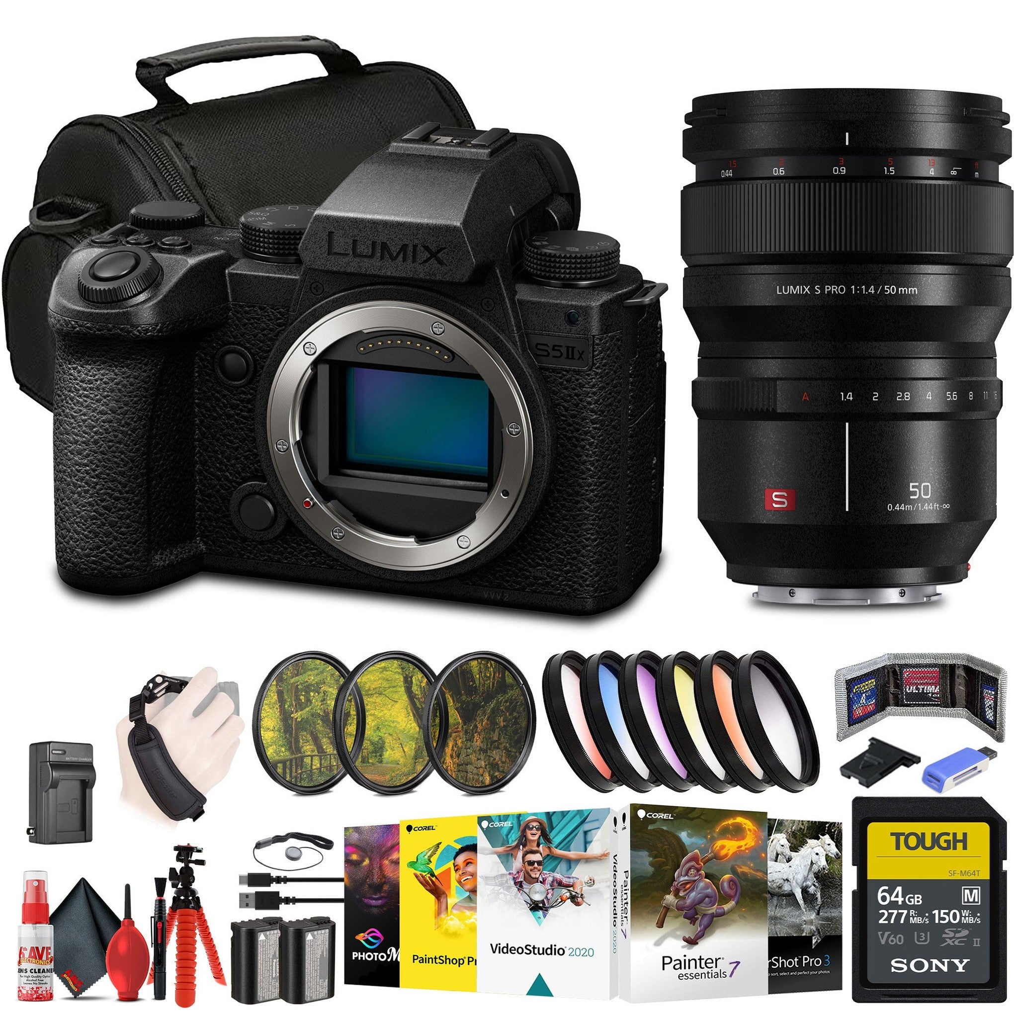 Panasonic Lumix S5 IIX Mirrorless Camera + Panasonic Lumix S 24-105mm Lens + More Panasonic