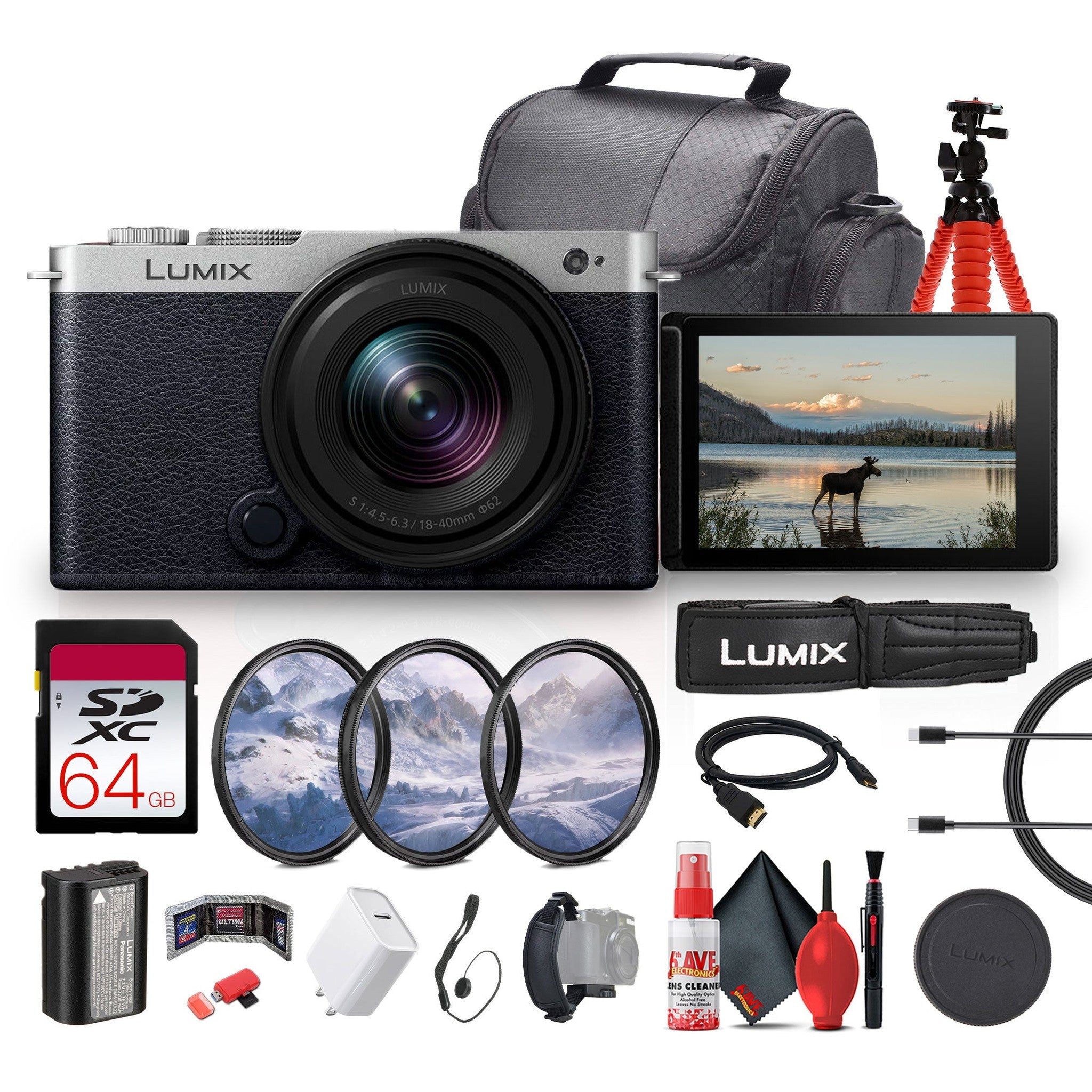 Panasonic Lumix S9 Mirrorless Camera with 18-40mm f/4.5-6.3 Lens Silver + More