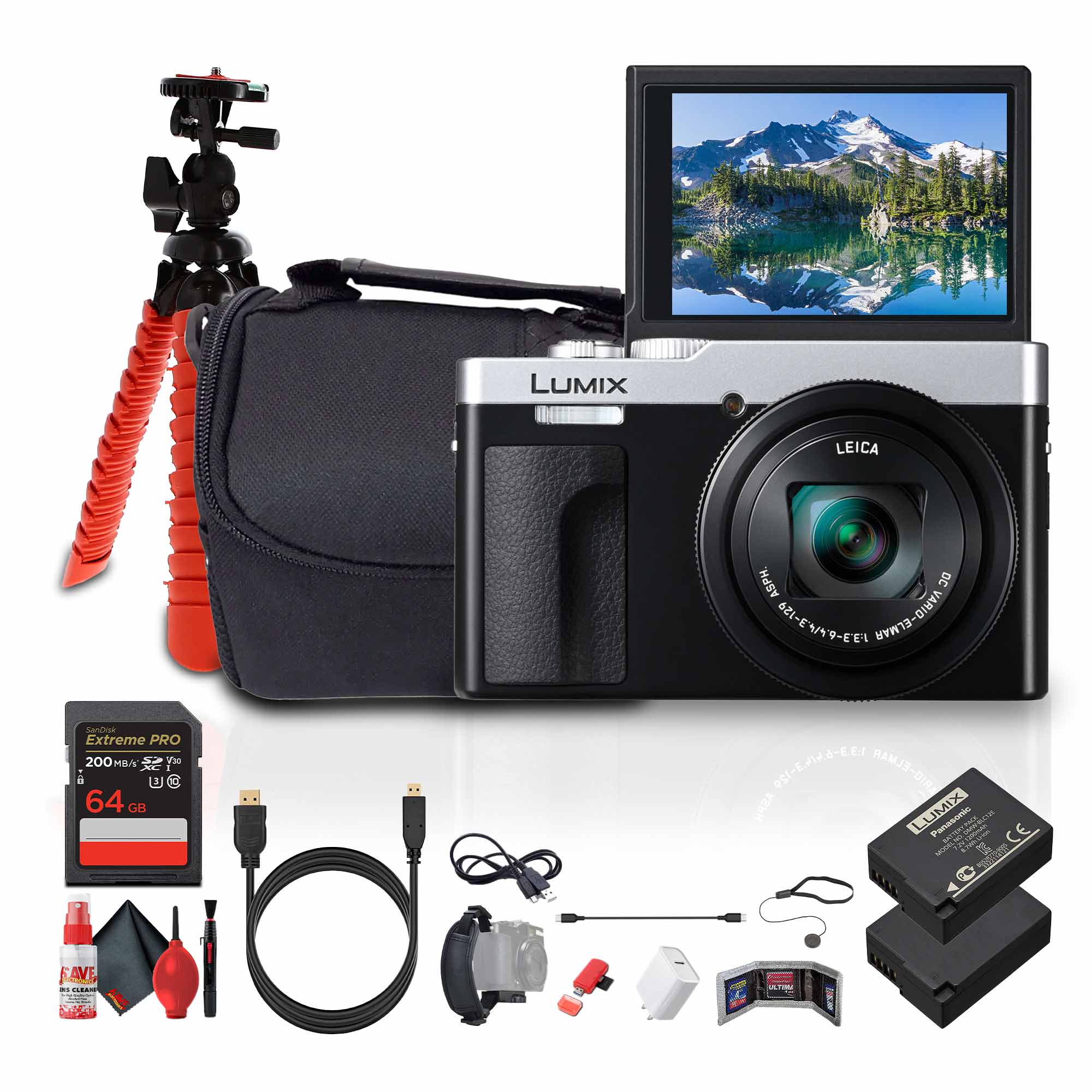 Panasonic ZS99 Point and Shoot Compact Travel Digital Camera Silver - Bundle