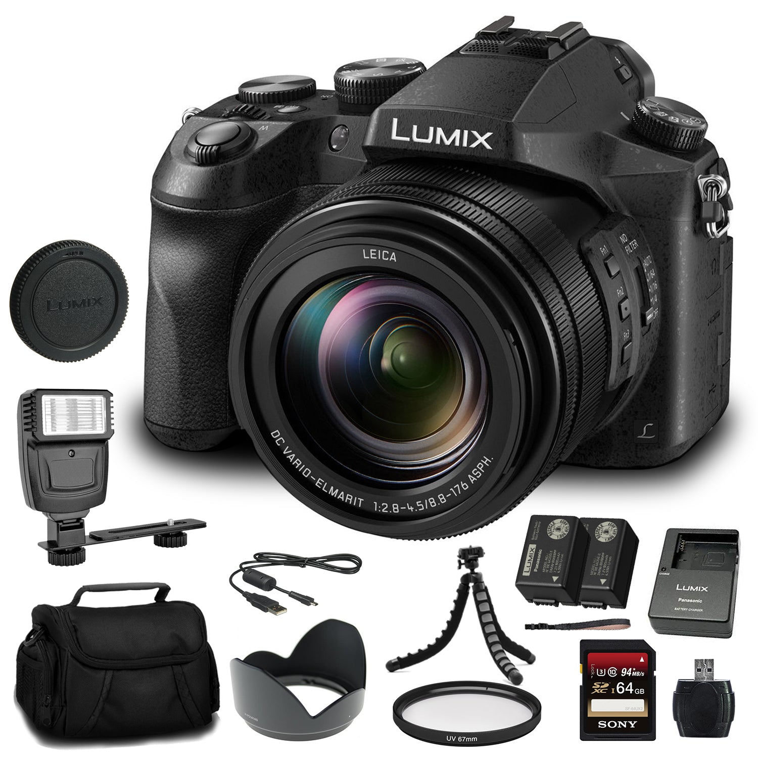Panasonic Lumix DMC-FZ2500 Digital Camera (DMC-FZ2500) - 64GB Card Bundle
