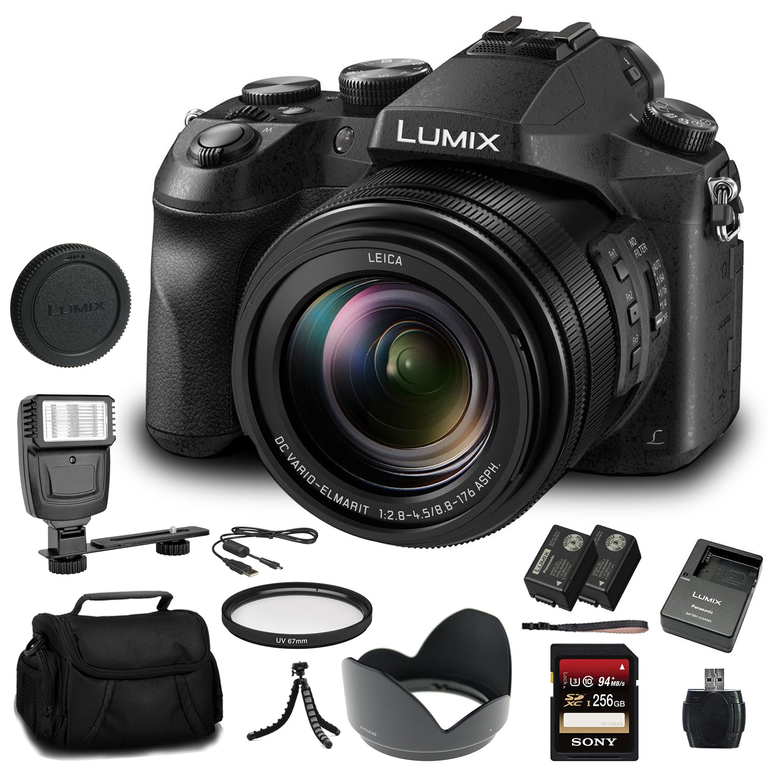 Panasonic Lumix DMC-FZ2500 Digital Camera (DMC-FZ2500) - 256 GB Card Bundle