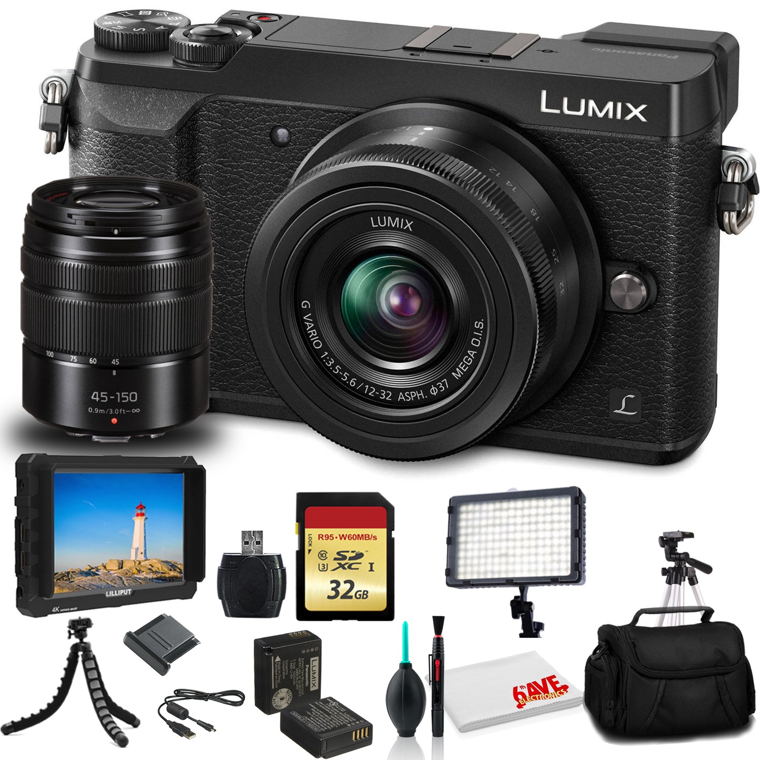 Panasonic Lumix DMC-GX85 Mirrorless Digital Camera with 12-32mm and 45-150mm Lenses (Black) Ultimate Bundle