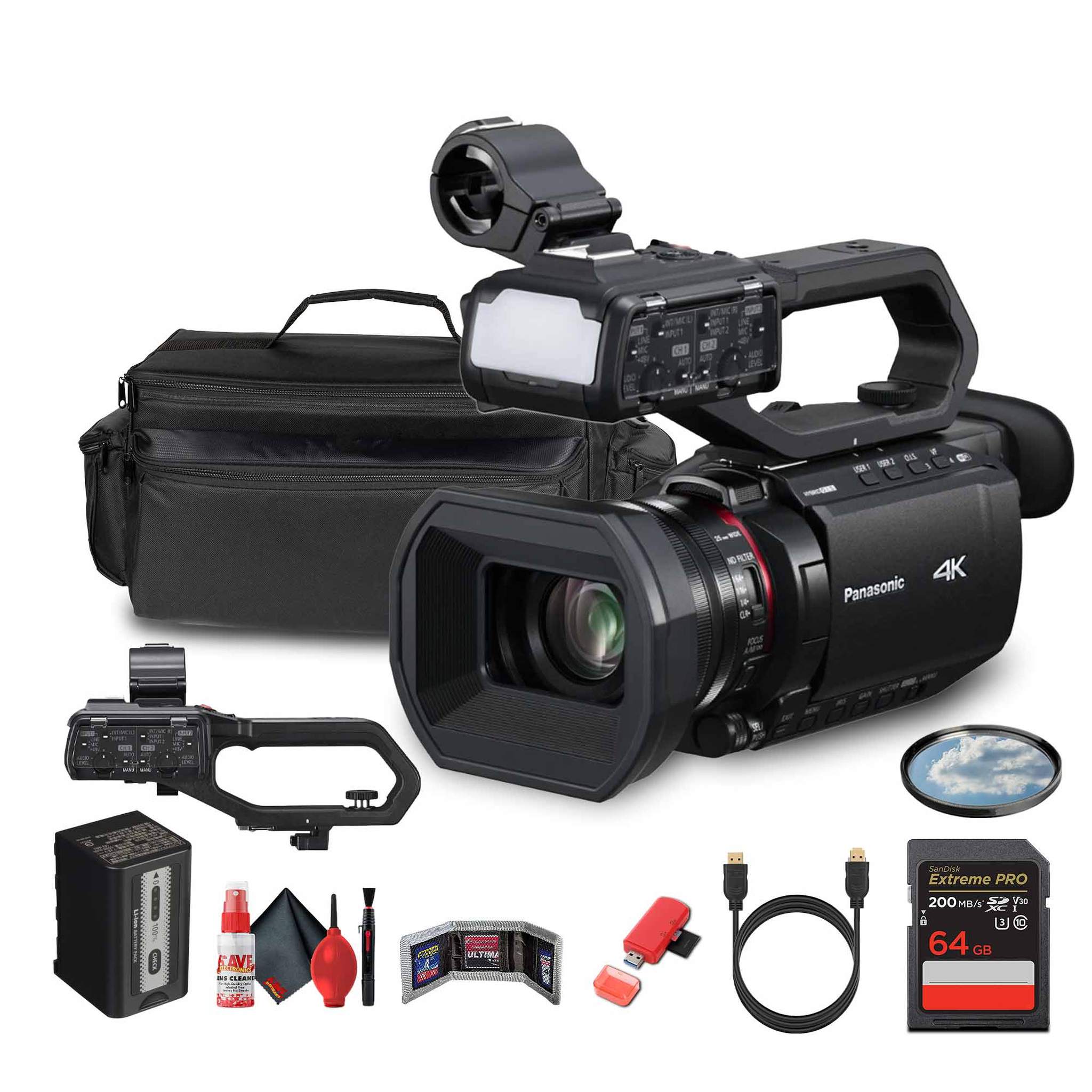 Panasonic HC-X2100 UHD 4K 3G-SDI/HDMI Pro Lightweight Camcorder with 24x Zoom - Bundle Panasonic