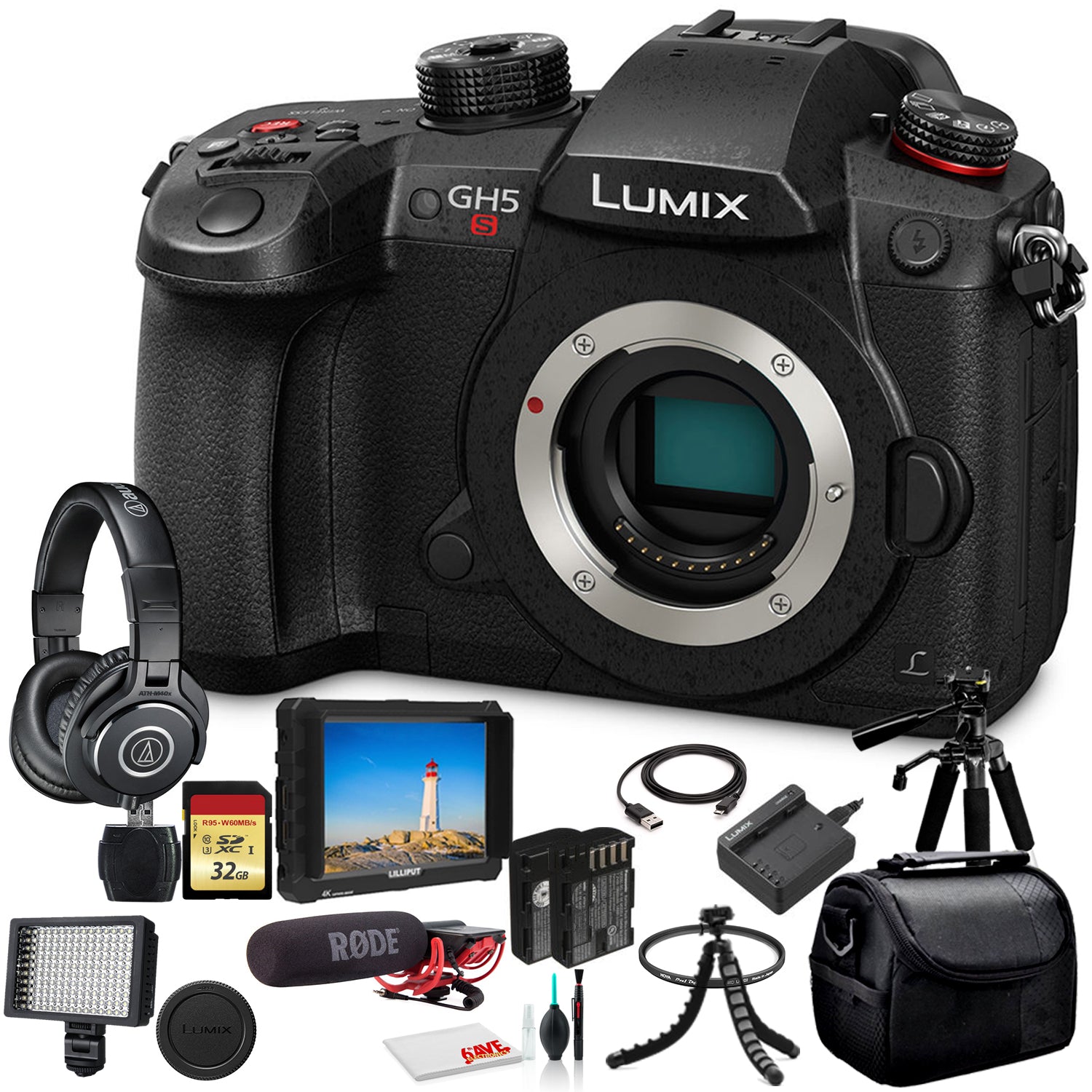Panasonic Lumix DC-GH5S Mirrorless Digital Camera (DC-GH5S) - Bundle -