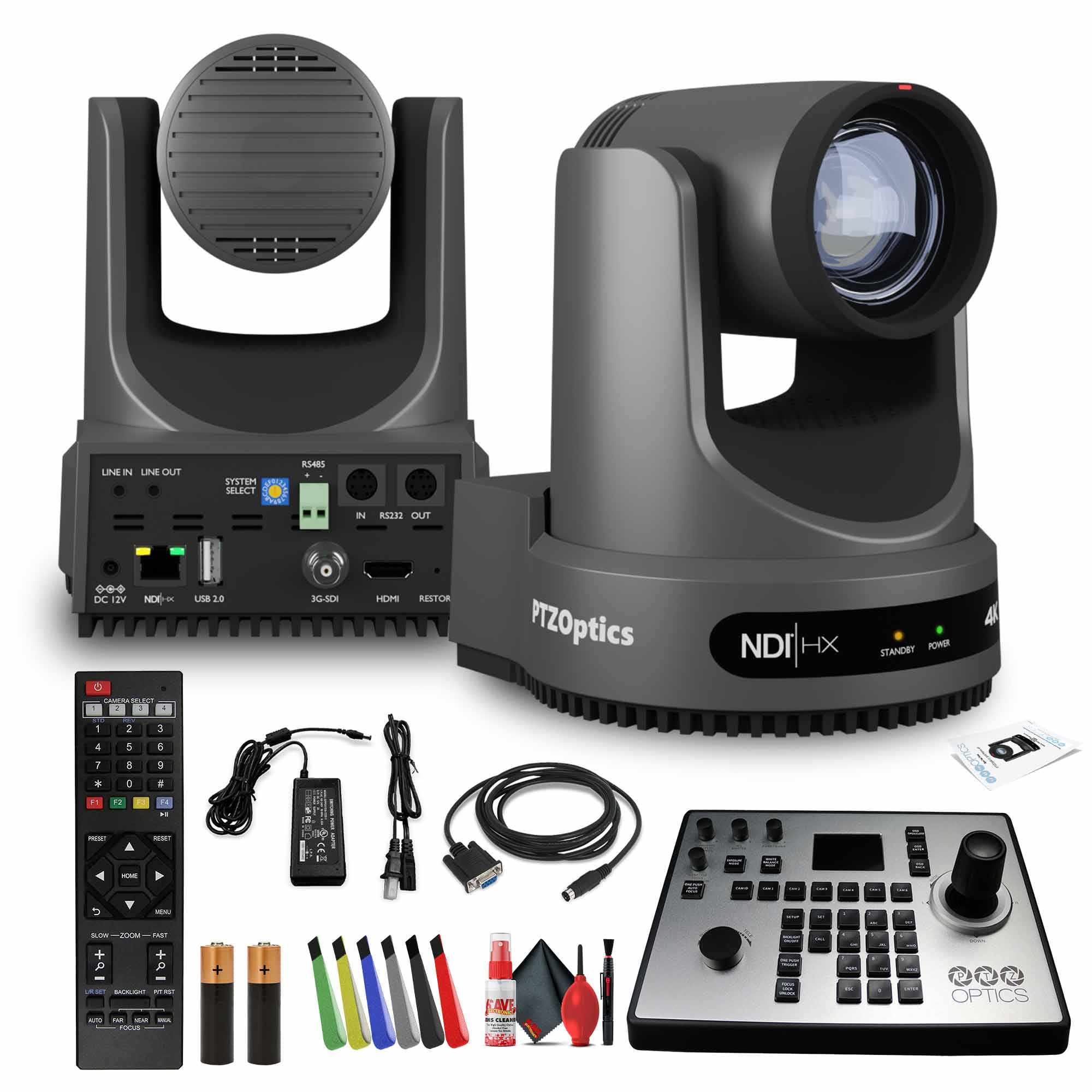 PTZOptics Move 4K PTZ Camera with 12x Zoom (Gray) (PT12X-4K-GY-G3) + PT-JOY-G4 Controller