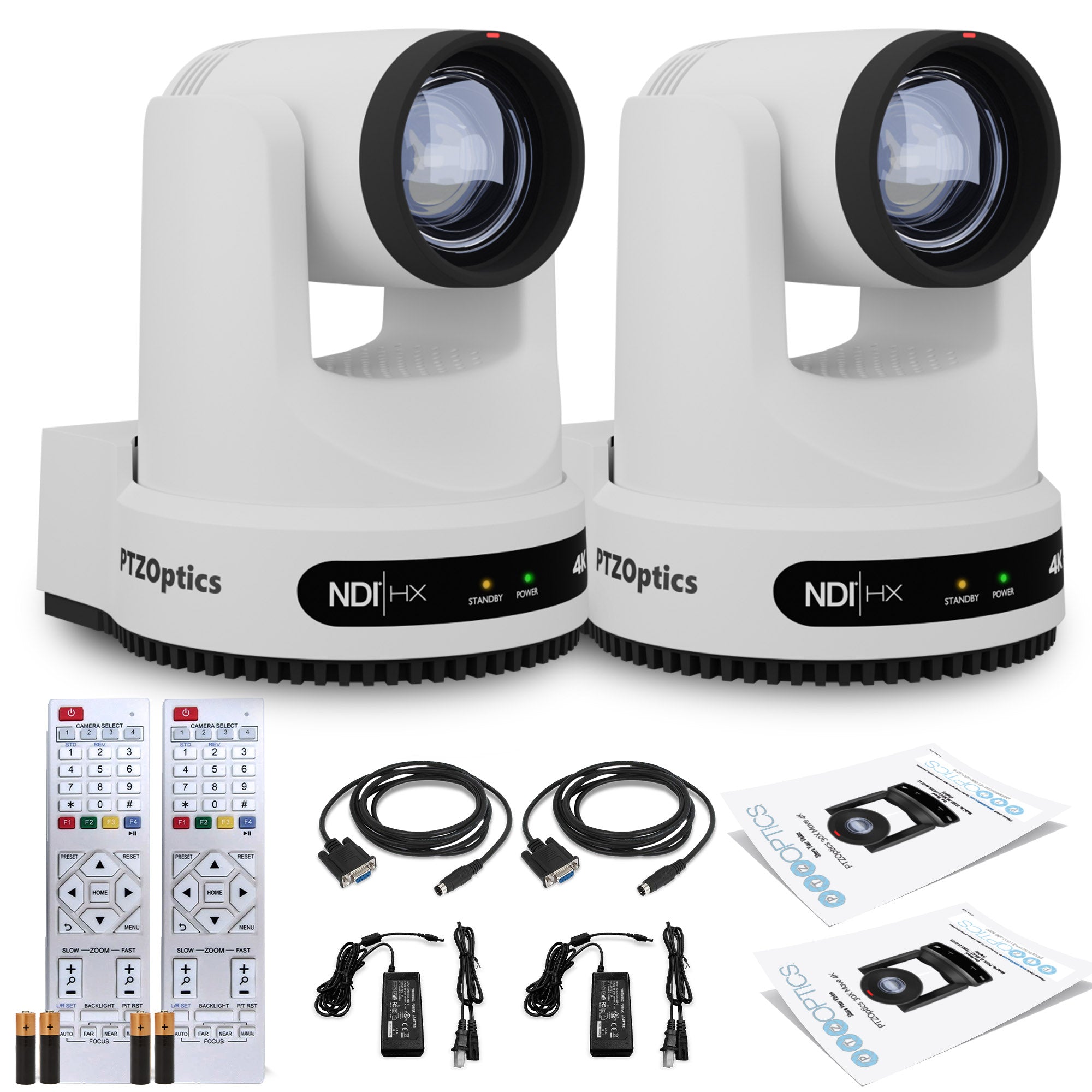 2 x PTZOptics Move 4K PTZ Camera with 12x Optical Zoom White PT12X-4K-WH-G3 PTZOptics