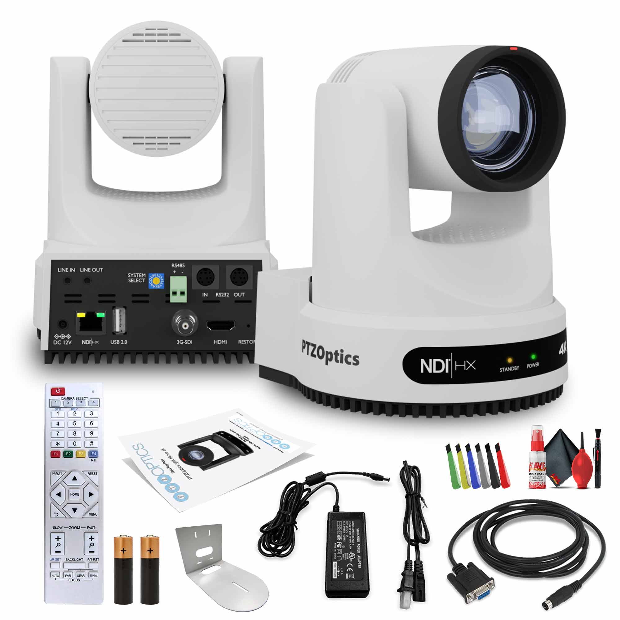 PTZOptics Move 4K PTZ Camera with 12x Optical Zoom White PT12X-4K-WH-G3 + Wall Mount