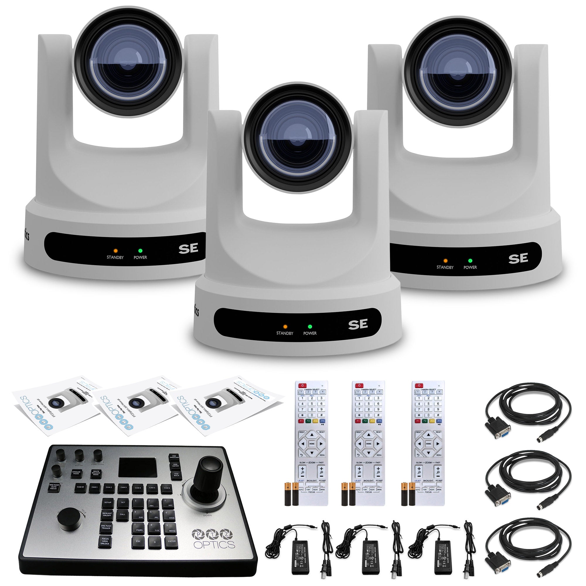 3 x PTZOptics Move SE PTZ Camera with 12x Optical Zoom + PTZOptics PT-JOY-G4 Controller