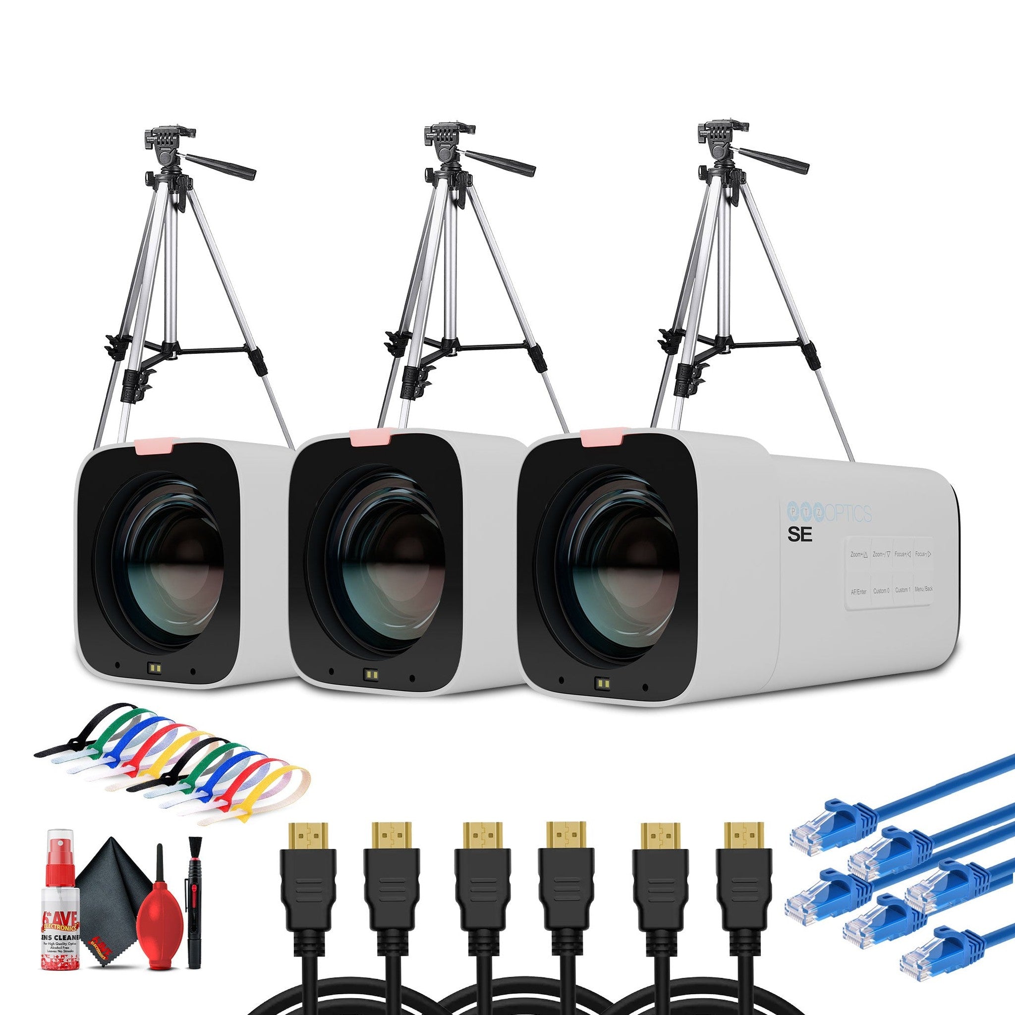 PTZOptics Studio SE Hive-Linked PTZ Camera w/ 12x Optical Zoom, HD Streaming–White | More