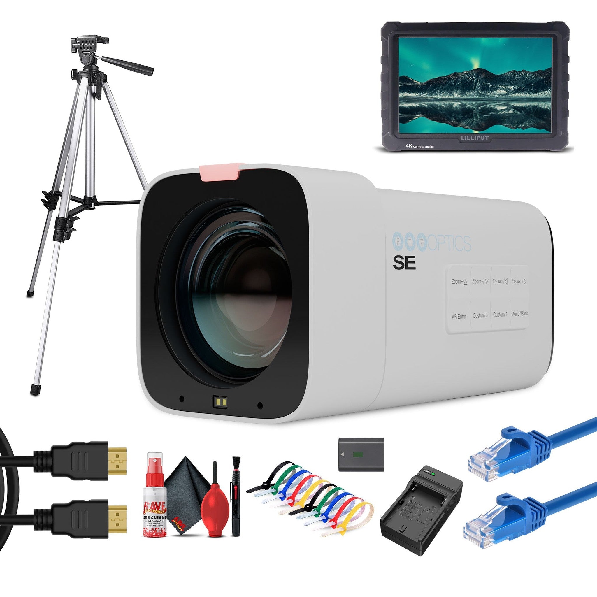 PTZOptics Studio SE Hive-Linked PTZ Camera w/ 12x Optical Zoom, HD Streaming–White | More