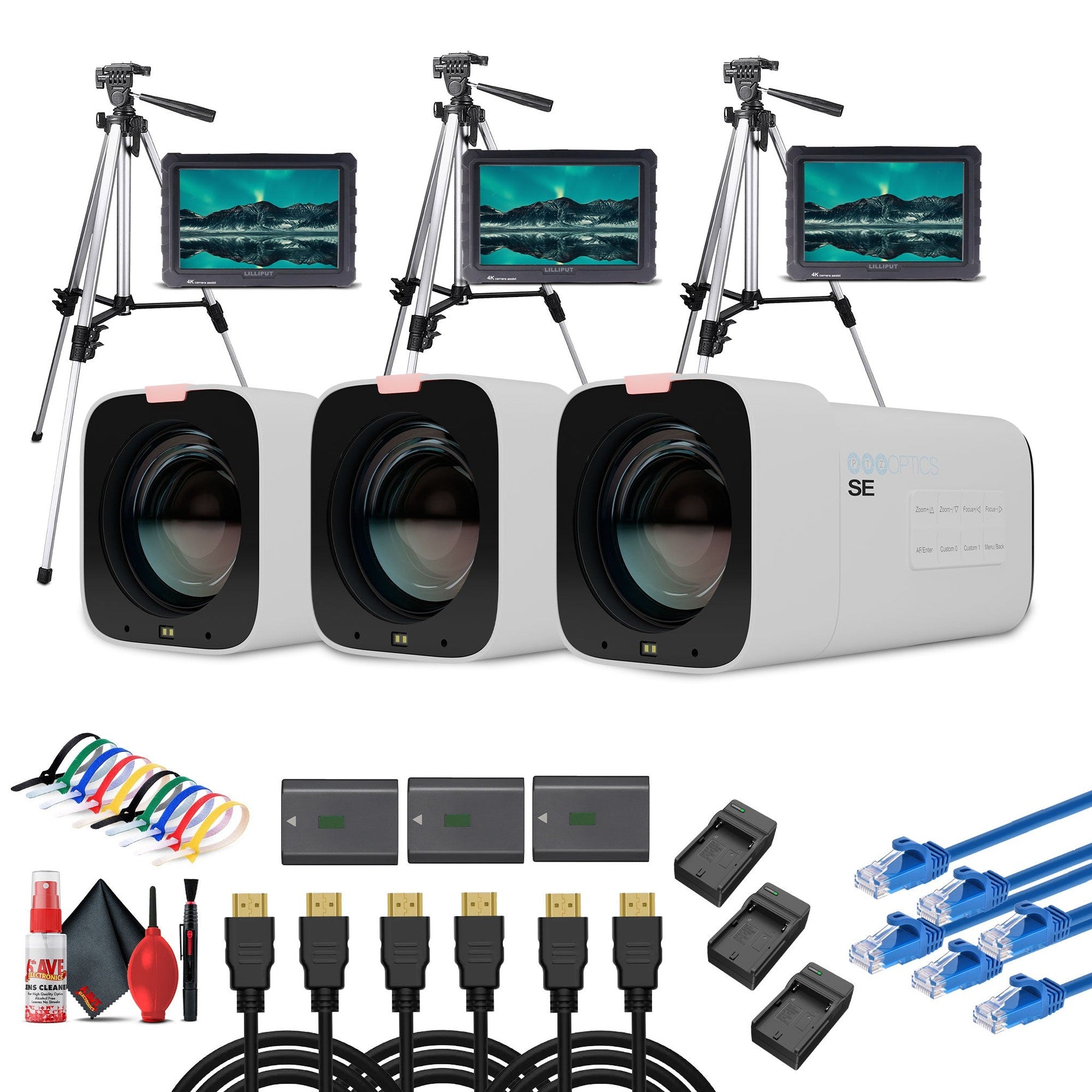PTZOptics Studio SE Hive-Linked PTZ Camera w/ 12x Optical Zoom, HD Streaming–White | More