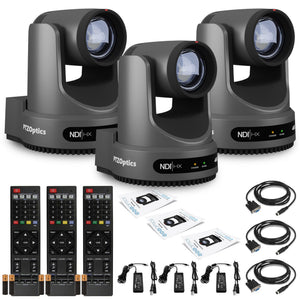 3 x PTZOptics Move 4K PTZ Camera with 20x Zoom Gray PT20X-4K-GY-G3
