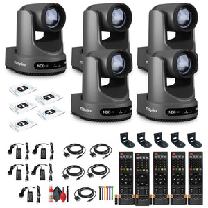 5 x PTZOptics Move 4K PTZ Camera with 20x Zoom Gray PT20X-4K-GY-G3 + 5 x Wall Mount