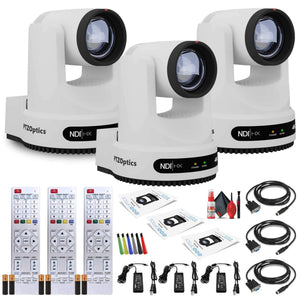 3 x PTZOptics Move 4K PTZ Camera with 20x Zoom White PT20X-4K-WH-G3