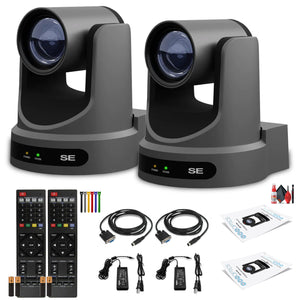 2 x PTZOptics Move SE PTZ Camera with 20x Optical Zoom Gray PT20X-SE-GY-G3