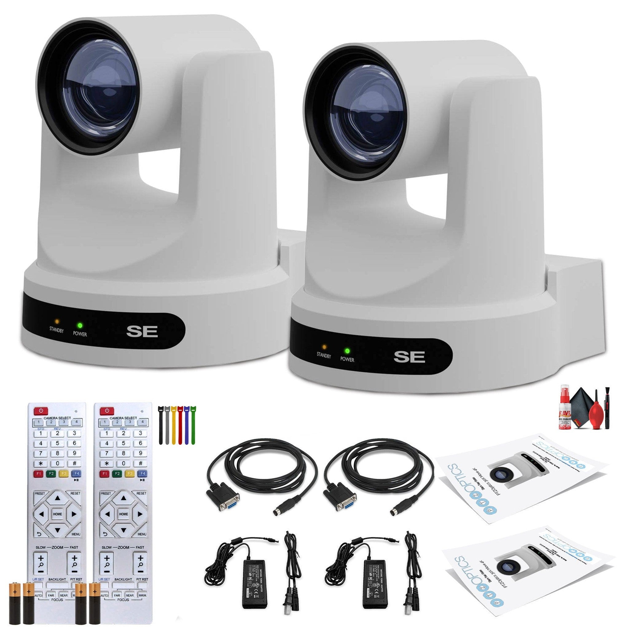 2 x PTZOptics Move SE PTZ Camera with 20x Optical Zoom White PT20X-SE-WH-G3