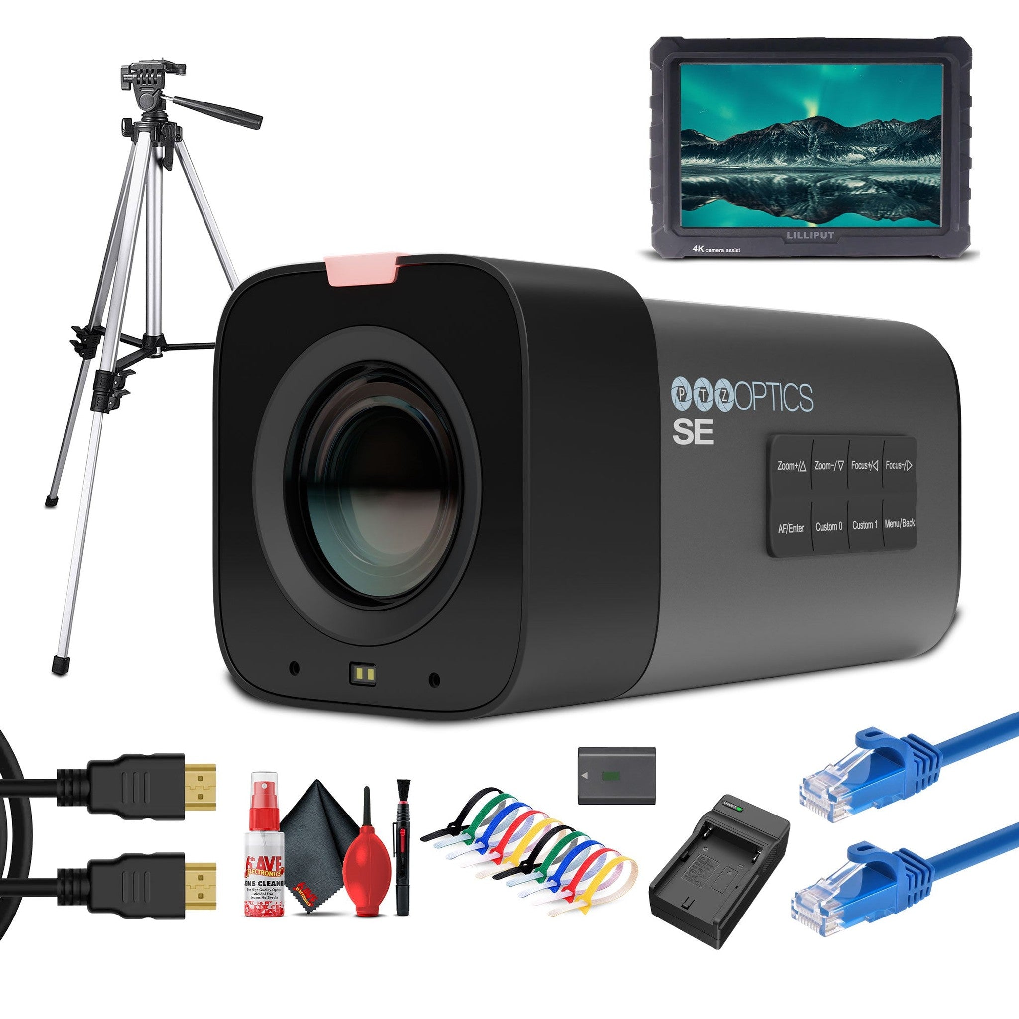 PTZOptics Studio SE Hive-Linked PTZ Camera w/ 20x Optical Zoom, HD Streaming– Gray | More