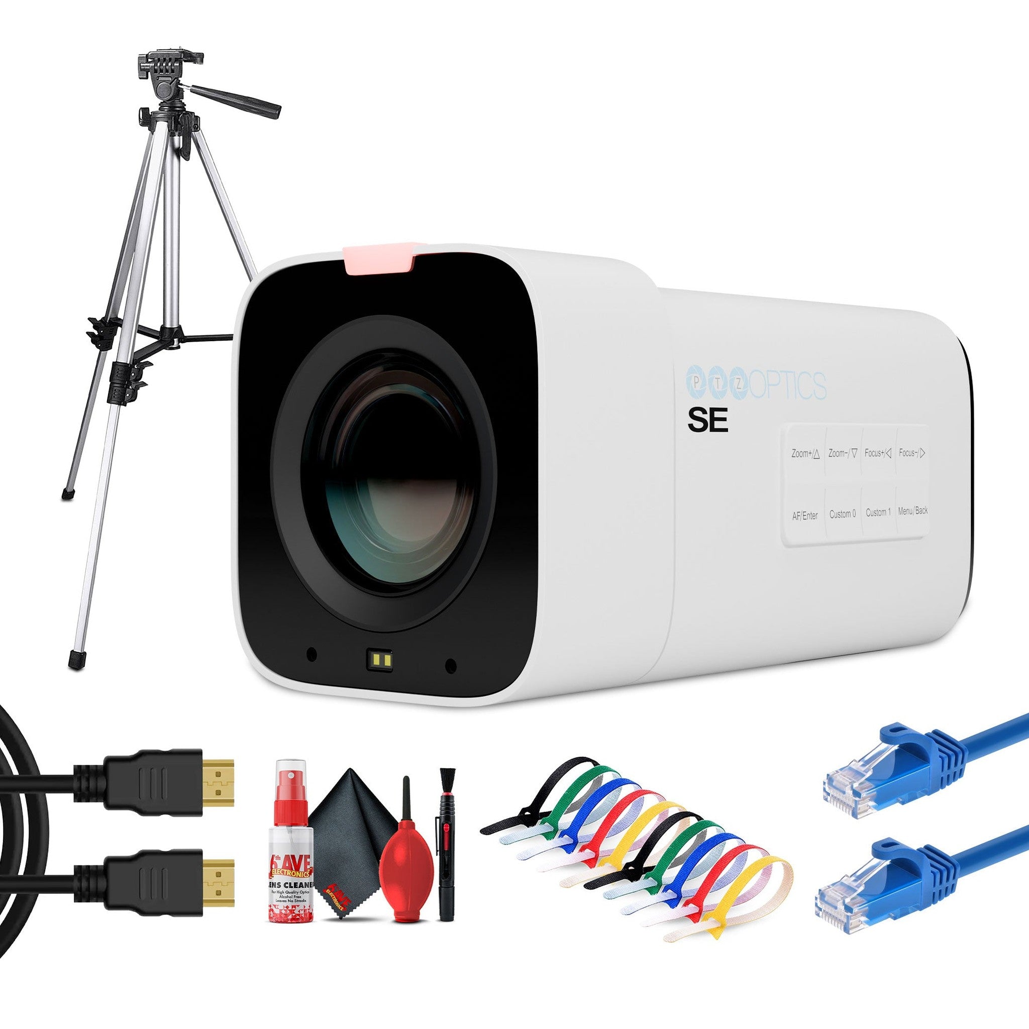 PTZOptics Studio SE Hive-Linked PTZ Camera w/ 20x Optical Zoom, HD Streaming–White | More