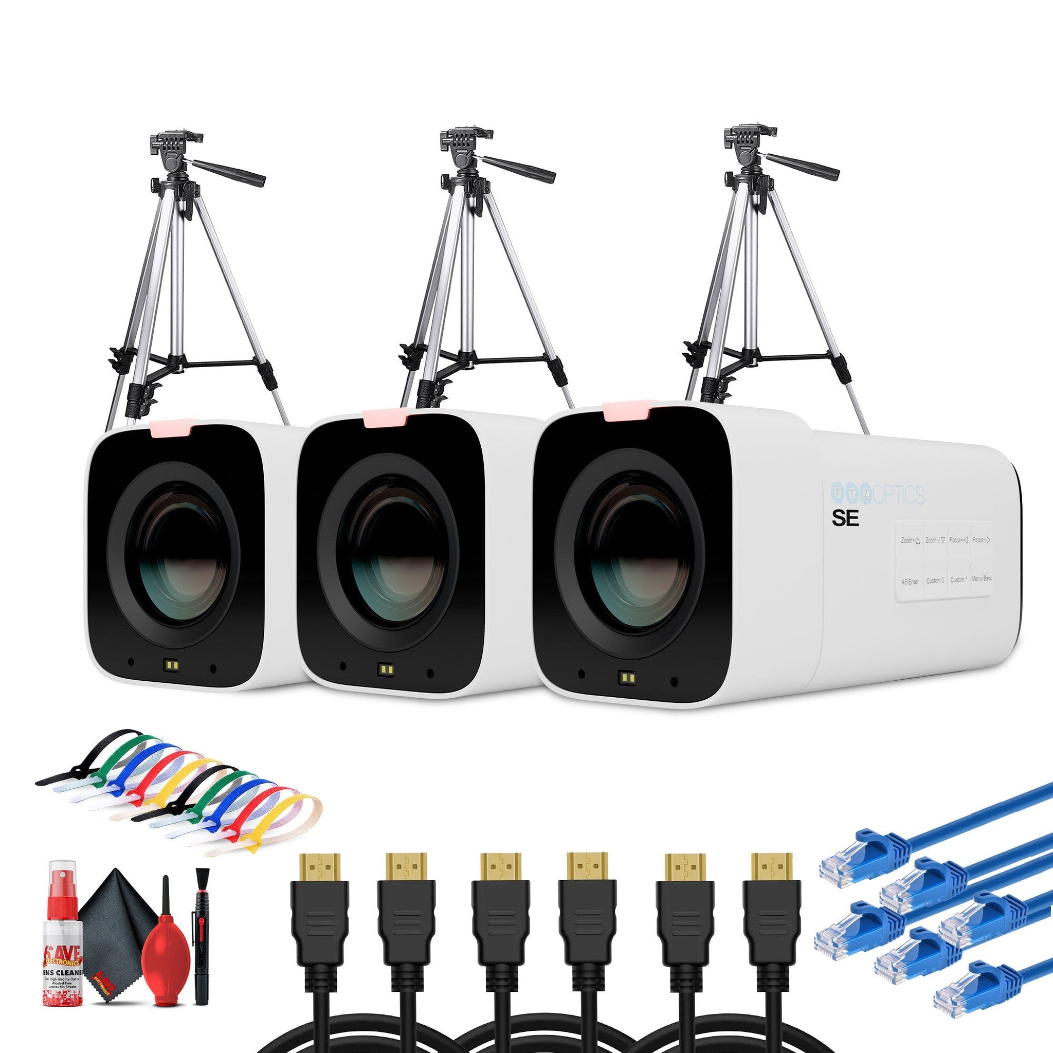 PTZOptics Studio SE Hive-Linked PTZ Camera w/ 20x Optical Zoom, HD Streaming–White | More