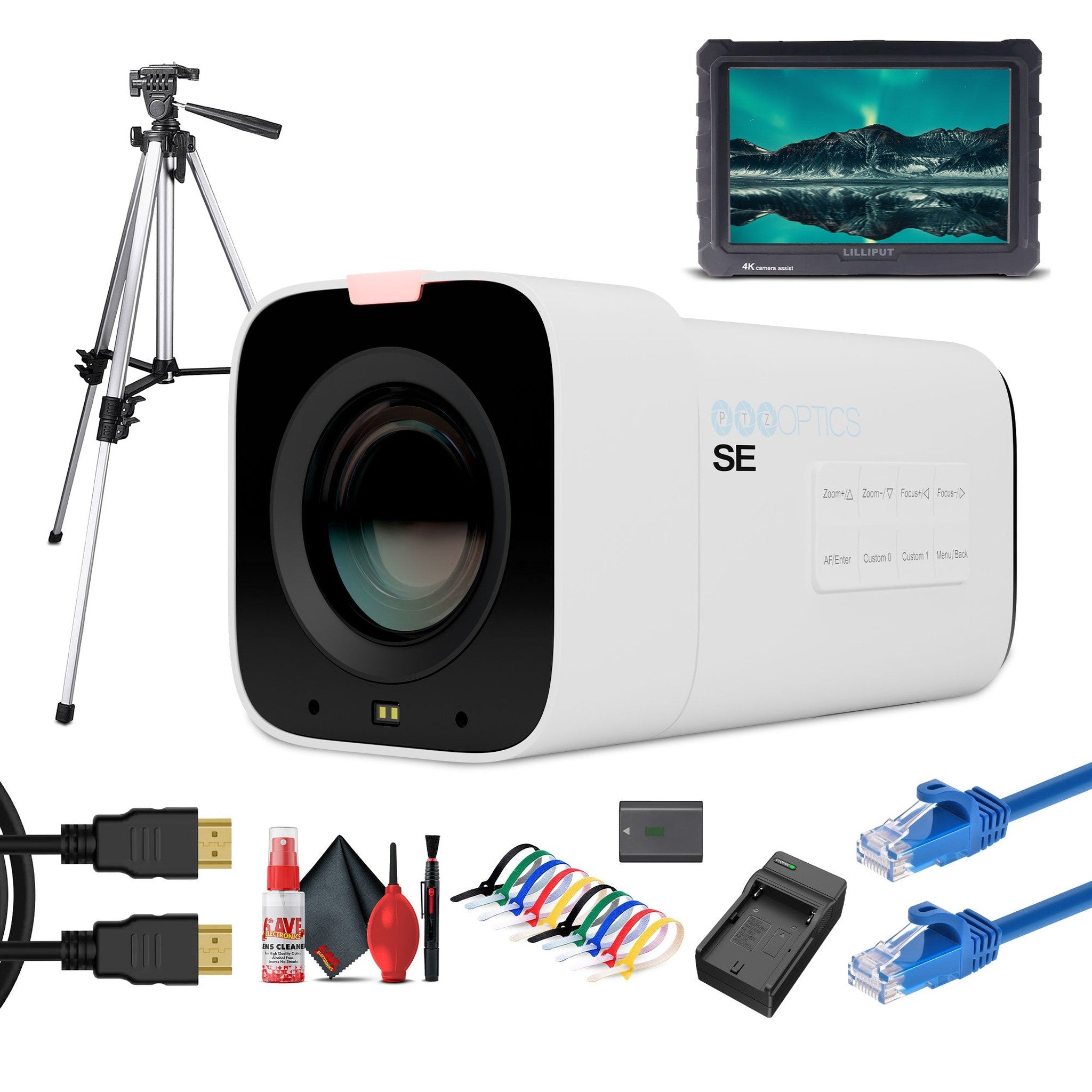 PTZOptics Studio SE Hive-Linked PTZ Camera w/ 20x Optical Zoom, HD Streaming–White | More