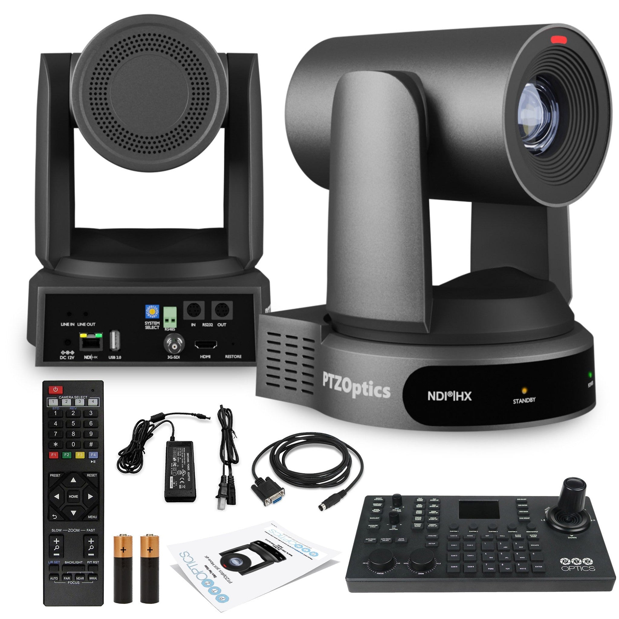 PTZOptics Move 4K PTZ Camera with 30x Zoom Gray PT30X-4K-GY-G3 + SuperJoy PTZ Controller PTZOptics