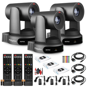 3 x PTZOptics Move 4K PTZ Camera with 30x Zoom Gray PT30X-4K-GY-G3